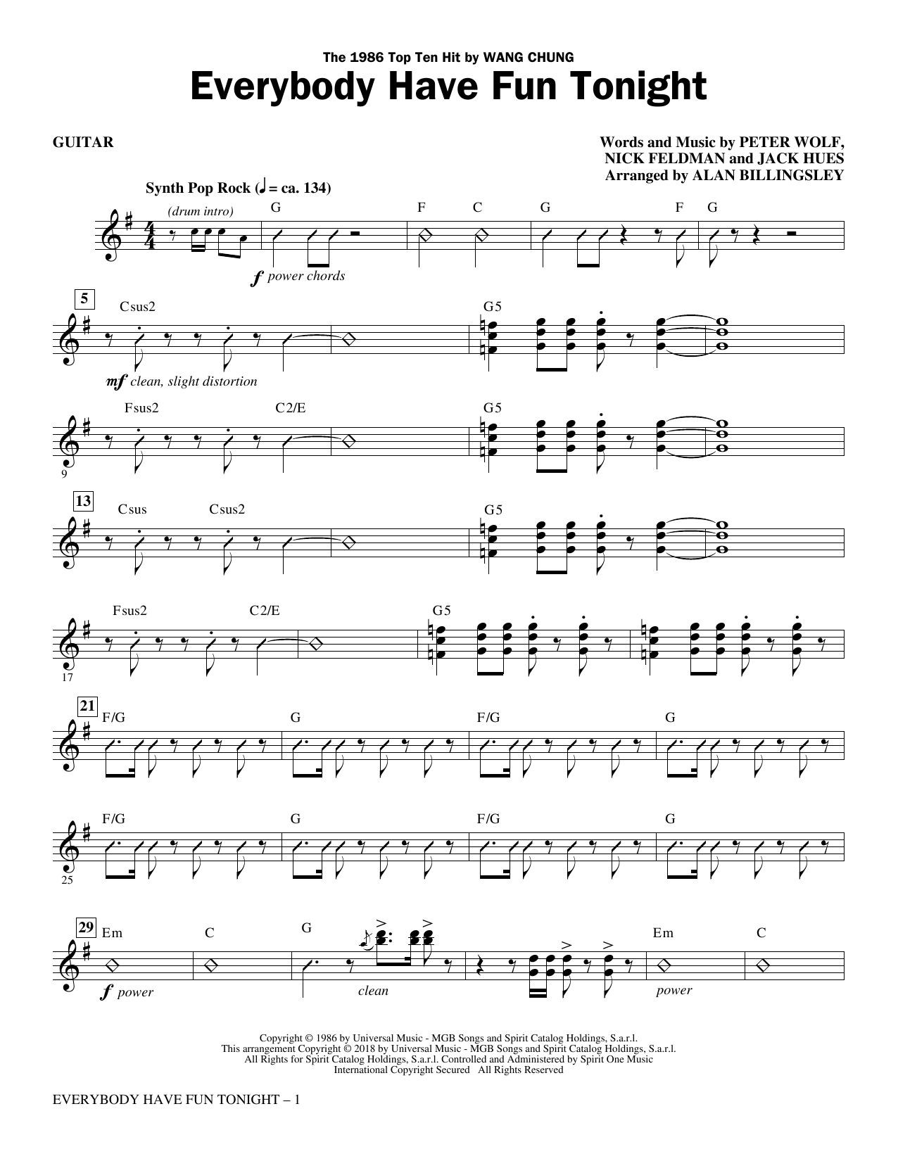 Everybody Have Fun Tonight (arr. Alan Billingsley) – Guitar Everybody Have Fun Tonight (arr. Alan Billingsley) – Guitar