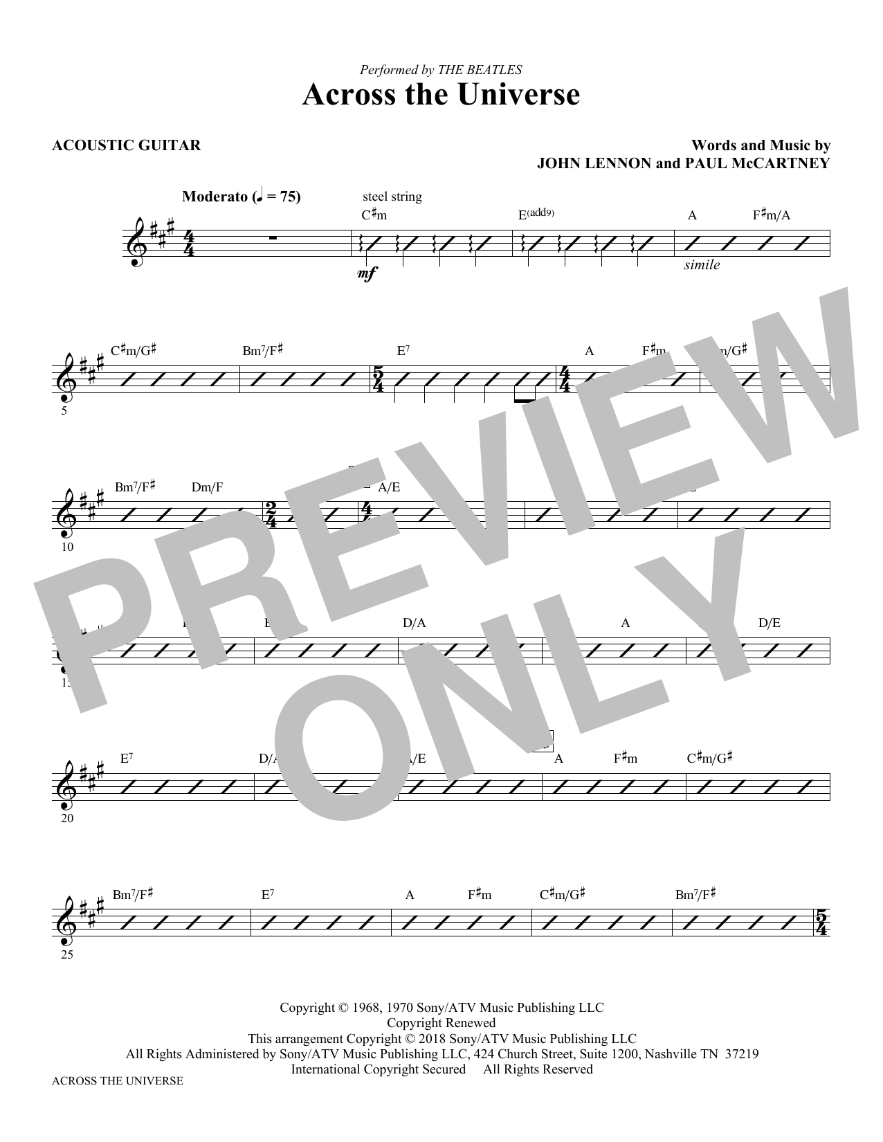 Across the Universe – Guitar Across the Universe – Guitar
