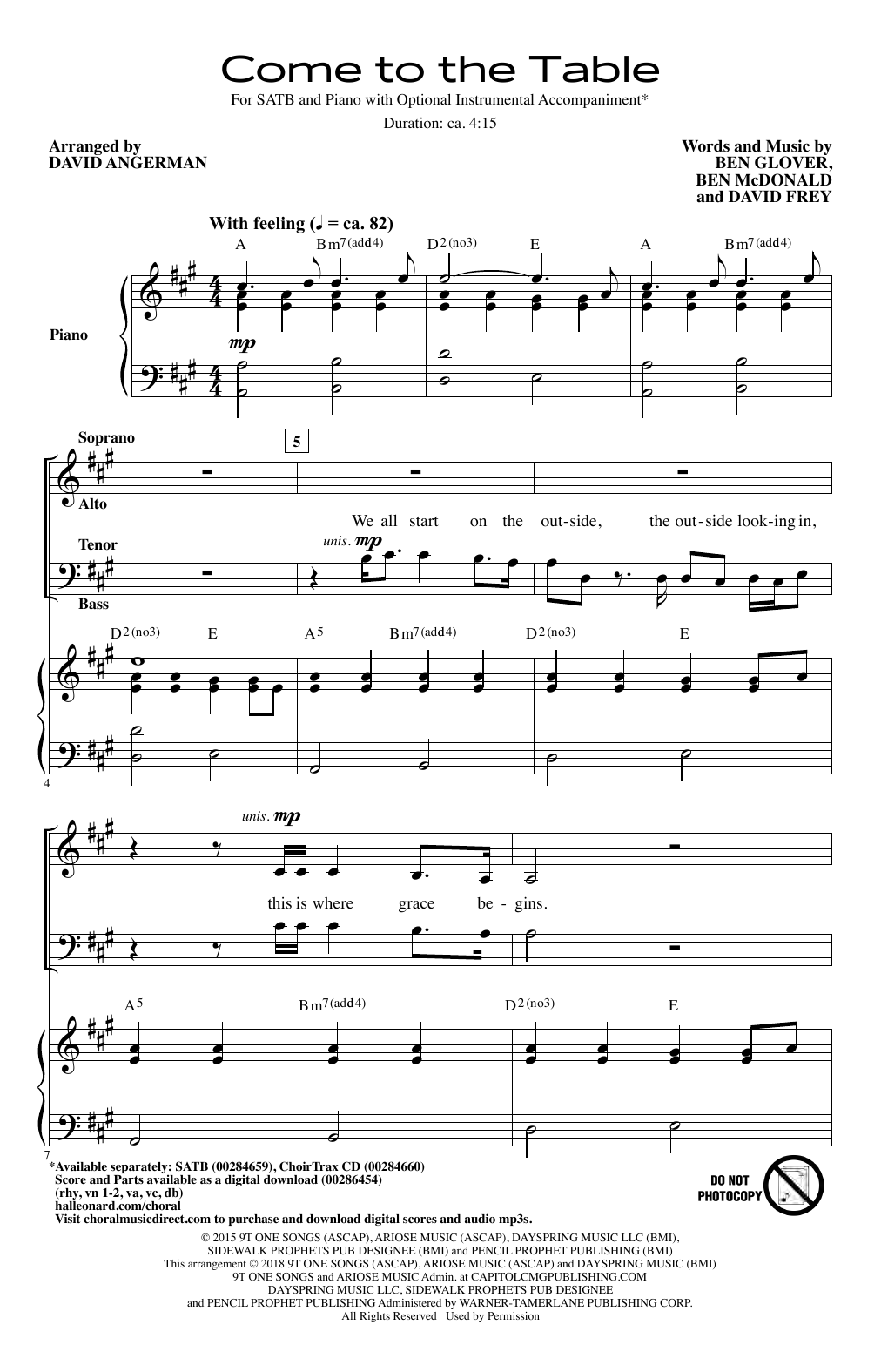Come To The Table (arr. David Angerman)
