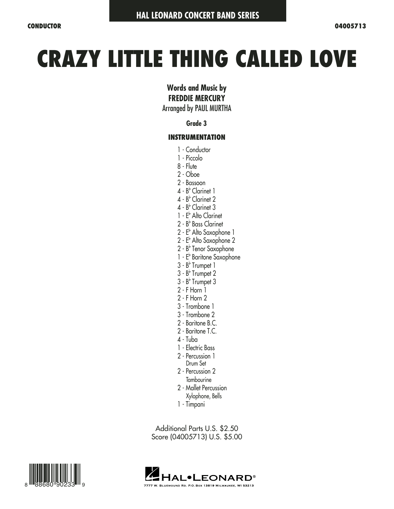 Crazy Little Thing Called Love (arr. Paul Murtha) – Conductor Score (Full Score) Crazy Little Thing Called Love (arr. Paul Murtha) – Conductor Score (Full Score)