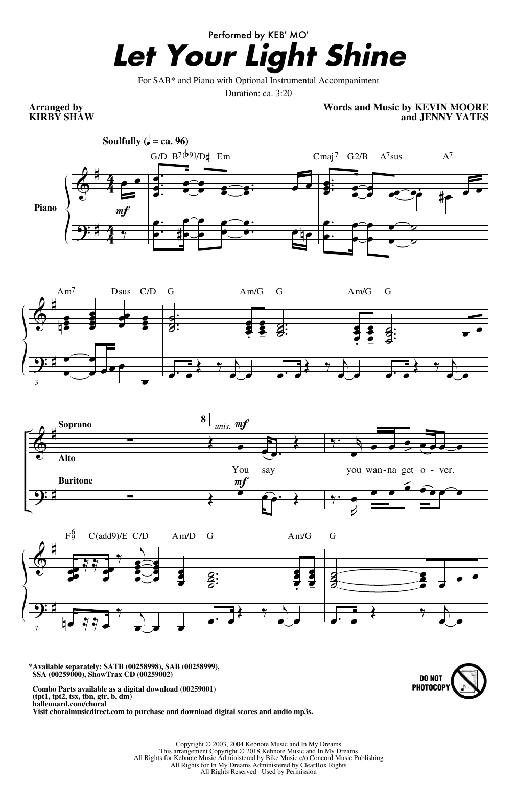 Let Your Light Shine (arr. Kirby Shaw) Let Your Light Shine (arr. Kirby Shaw)