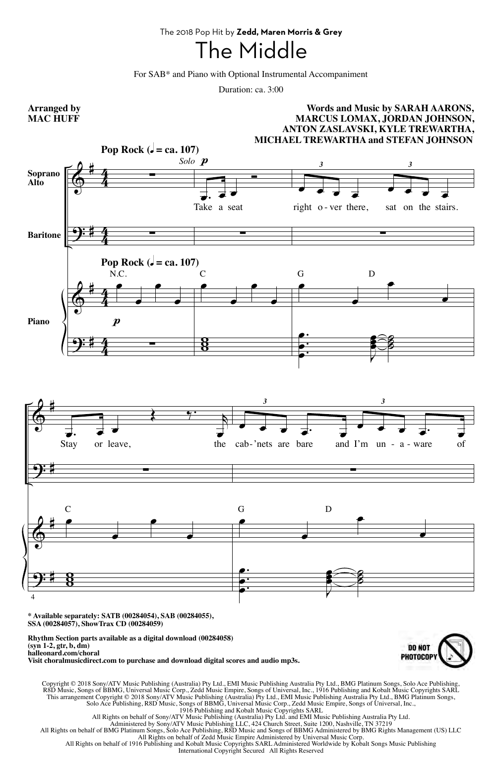 The Middle (arr. Mac Huff) The Middle (arr. Mac Huff)