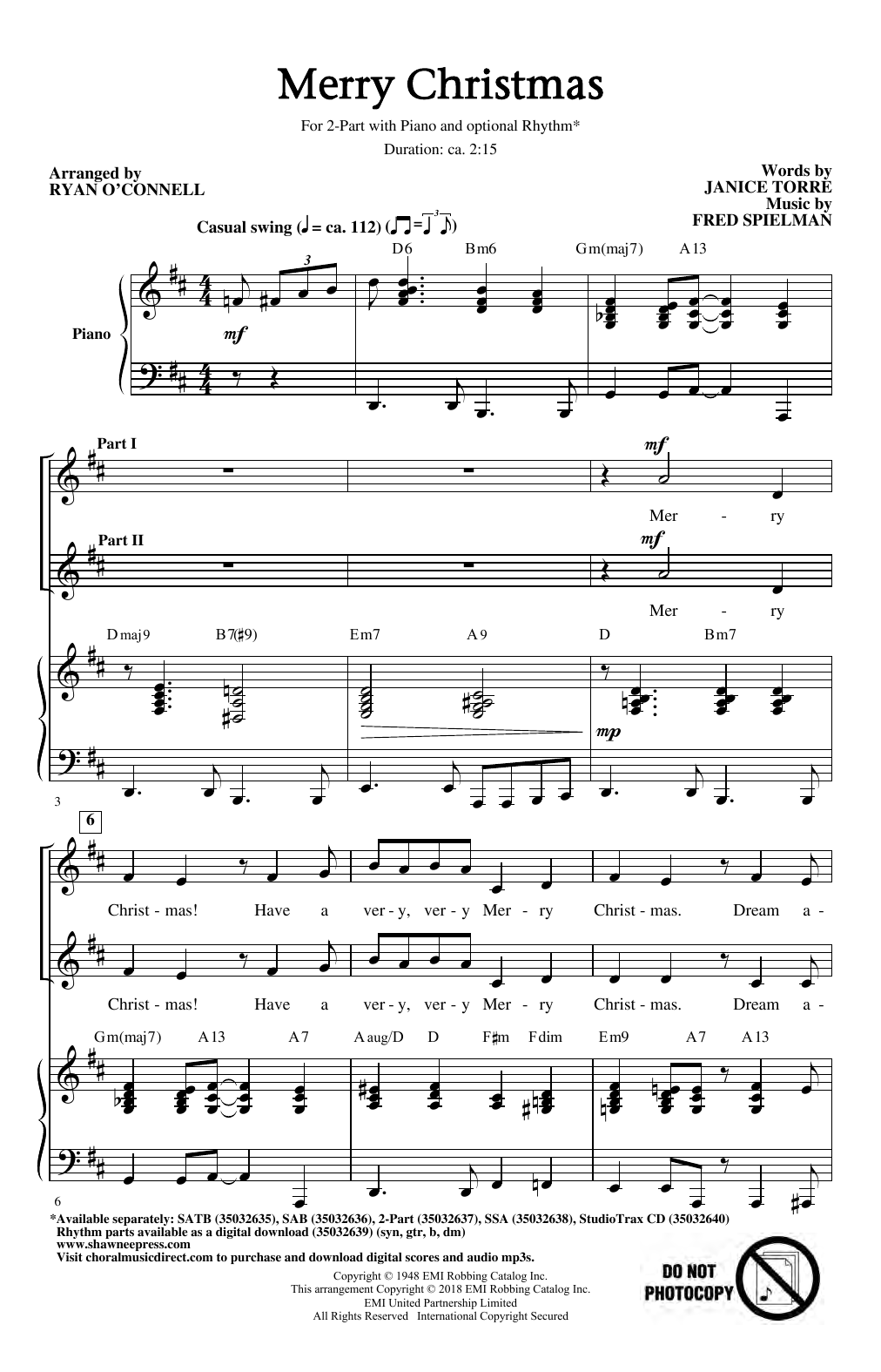 Merry Christmas (arr. Ryan O’Connell)