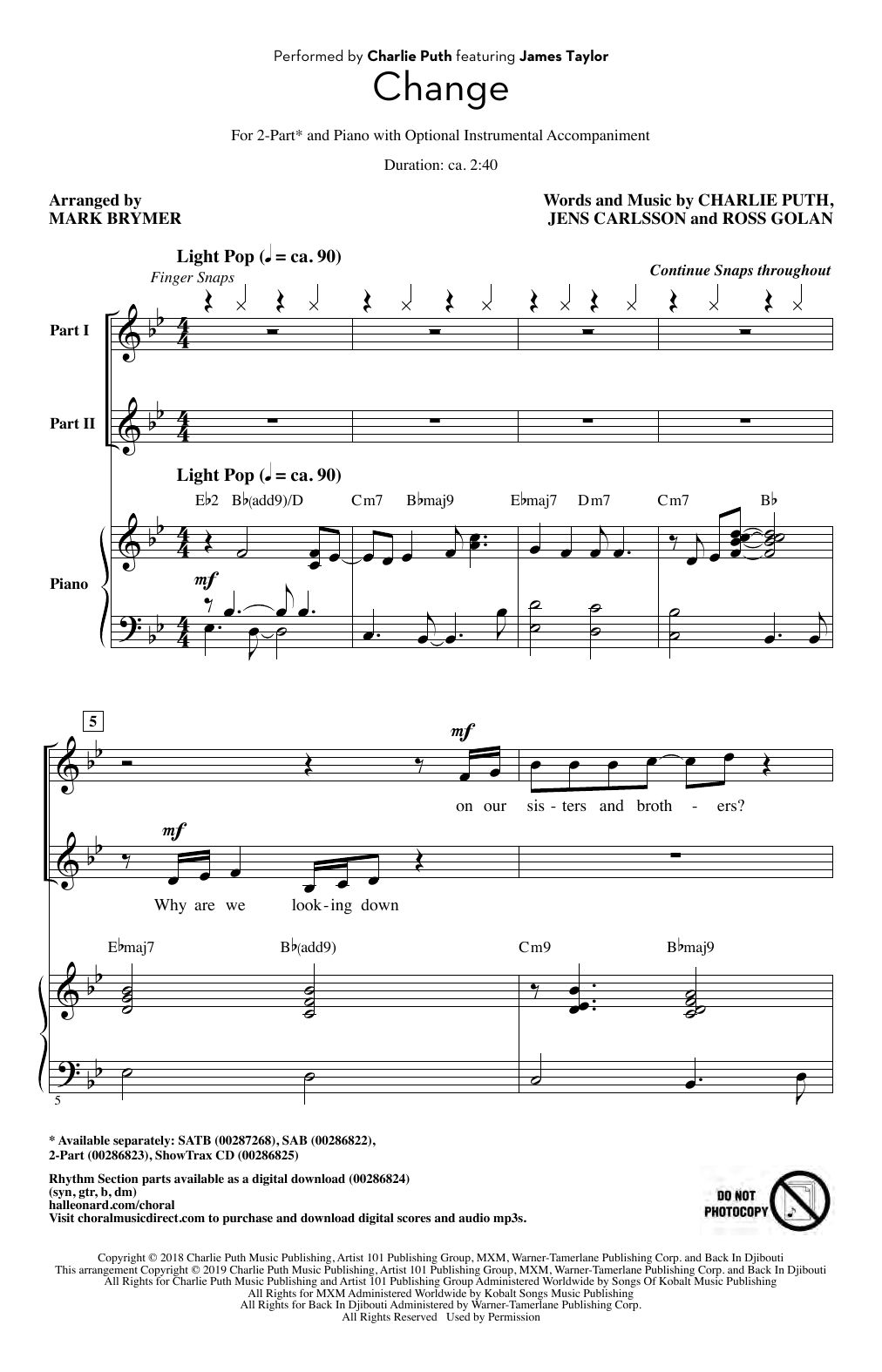 Change (feat. James Taylor) (arr. Mark Brymer)