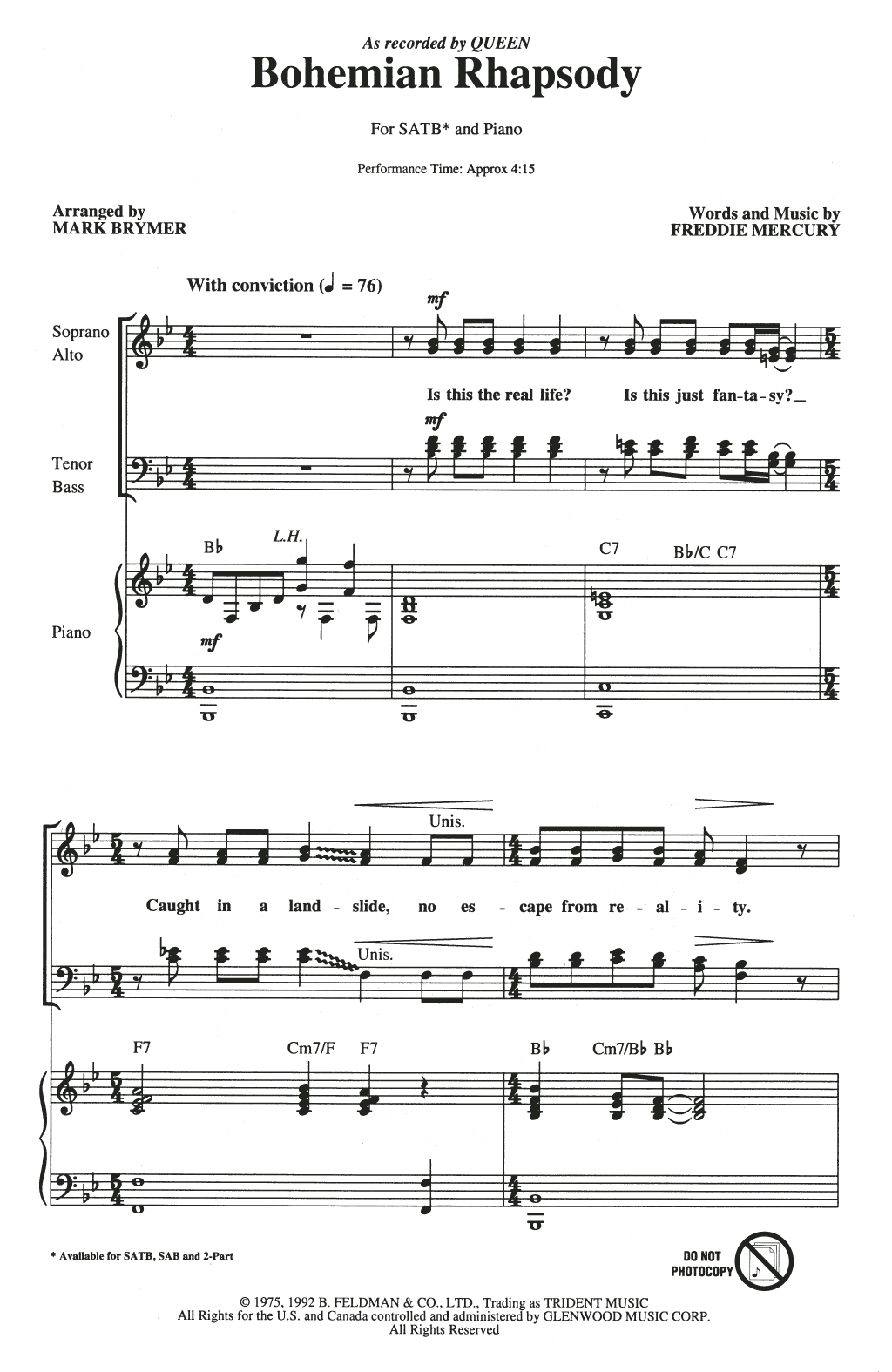 Bohemian Rhapsody (arr. Mark Brymer)