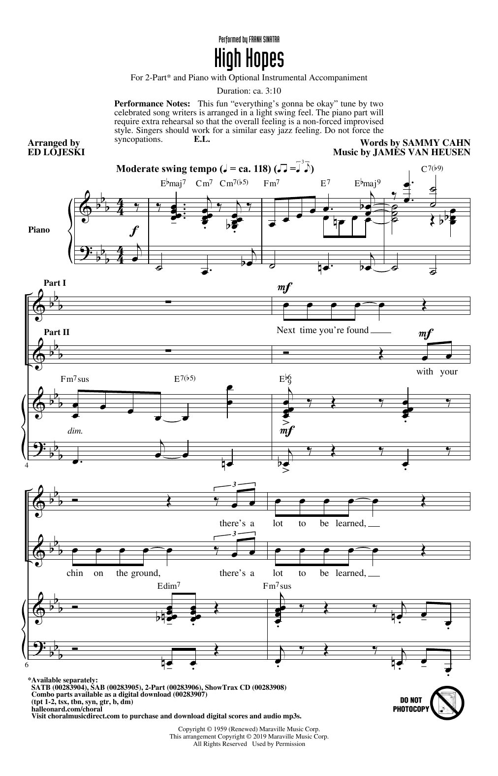 High Hopes (arr. Ed Lojeski)