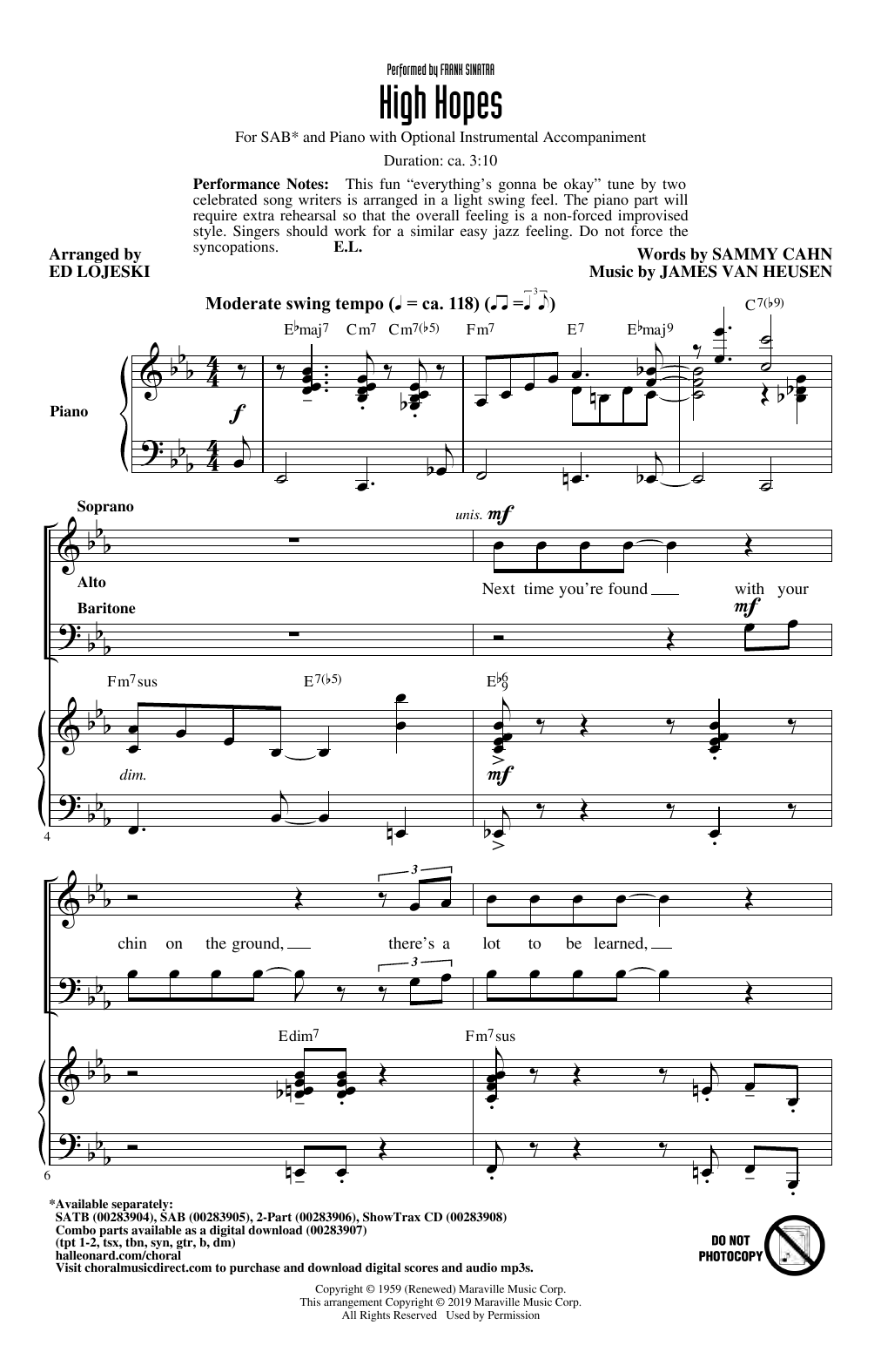 High Hopes (arr. Ed Lojeski)