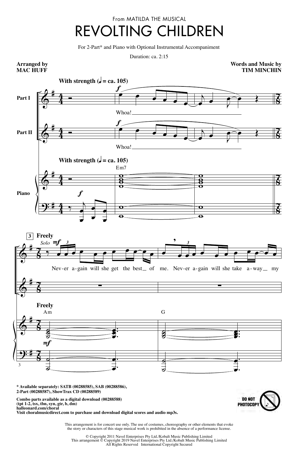 Revolting Children (from Matilda: The Musical) (arr. Mac Huff)