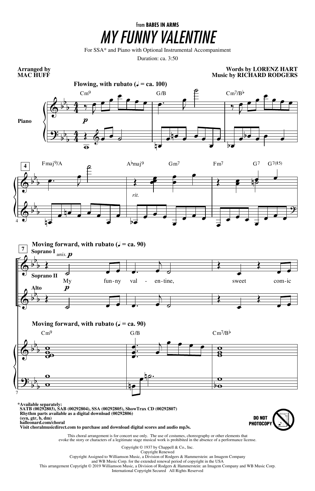 My Funny Valentine (arr. Mac Huff)