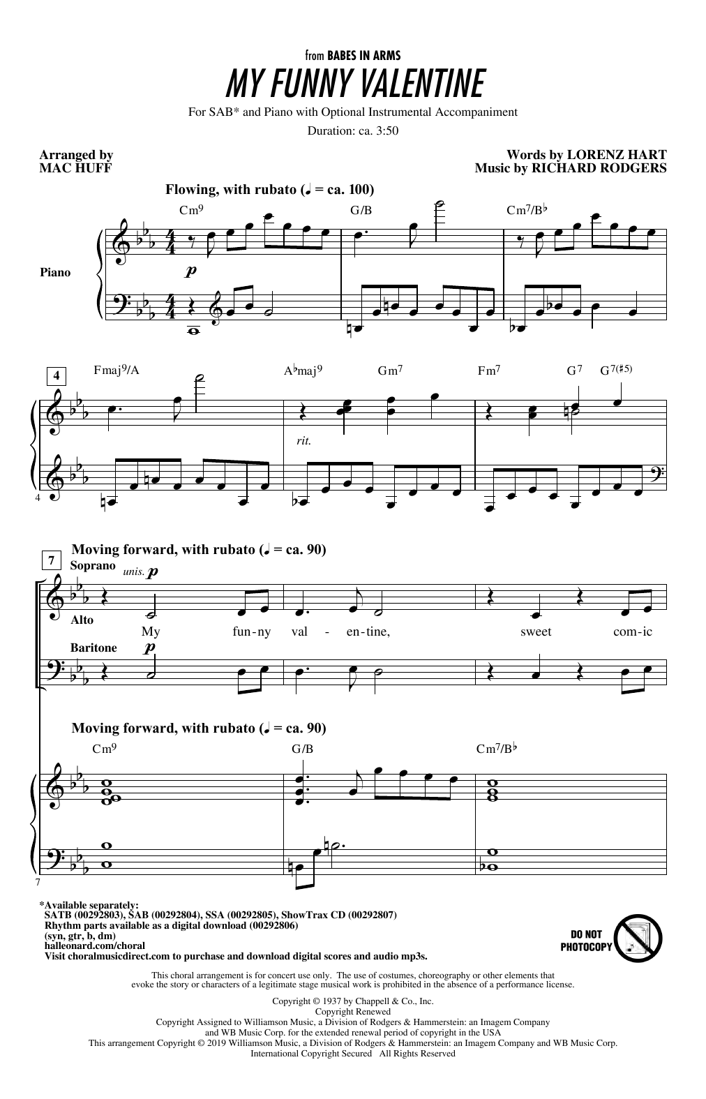 My Funny Valentine (arr. Mac Huff)