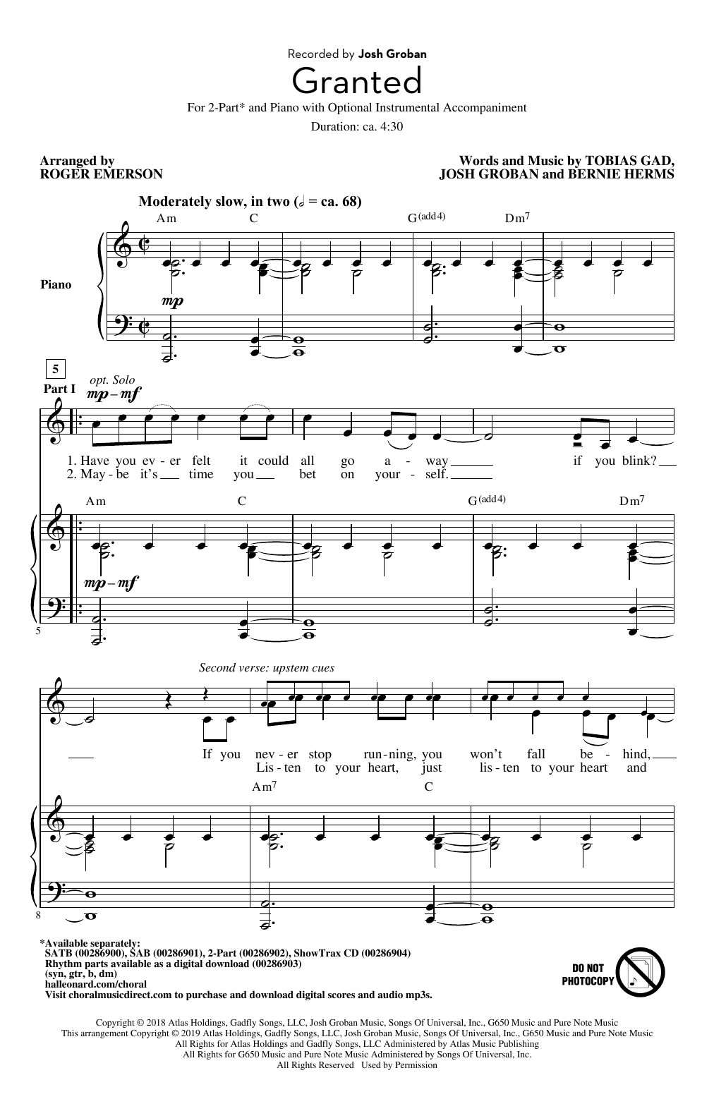 Granted (arr. Roger Emerson)
