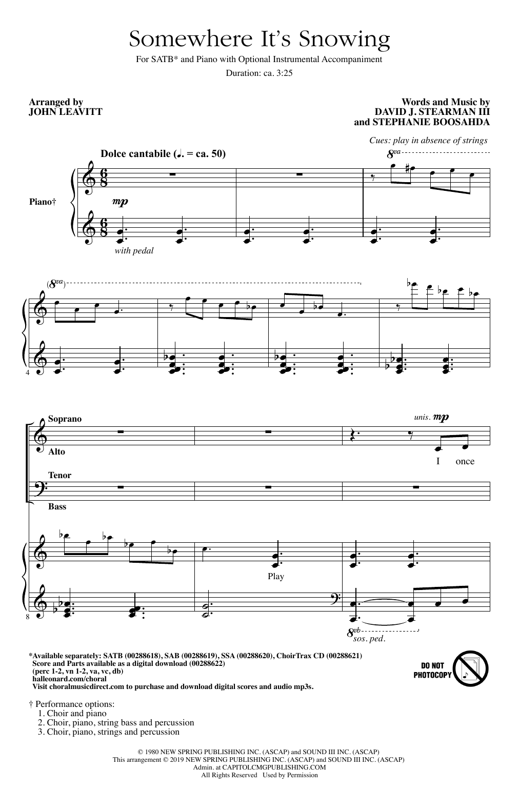 Somewhere It’s Snowing (arr. John Leavitt)