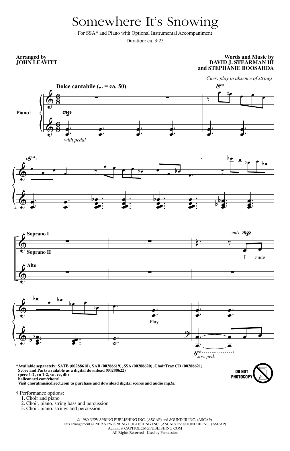 Somewhere It’s Snowing (arr. John Leavitt)