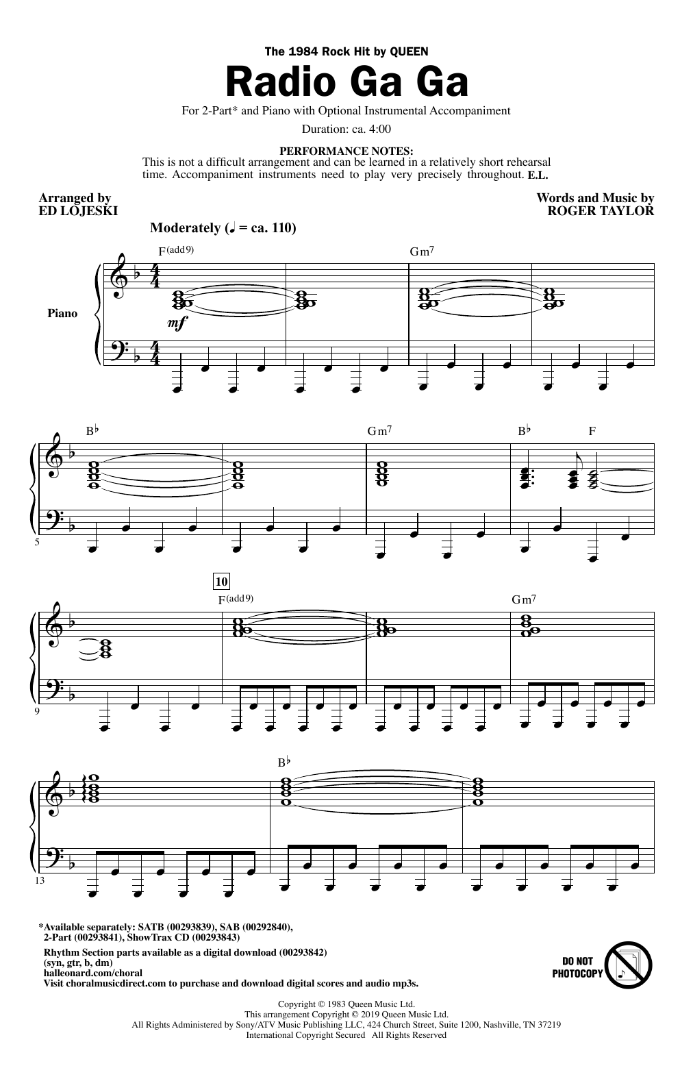 Radio Ga Ga (arr. Ed Lojeski)