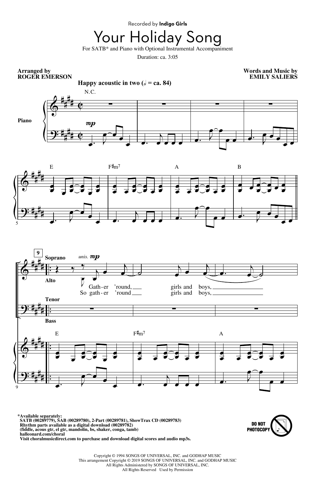 Your Holiday Song (arr. Roger Emerson)