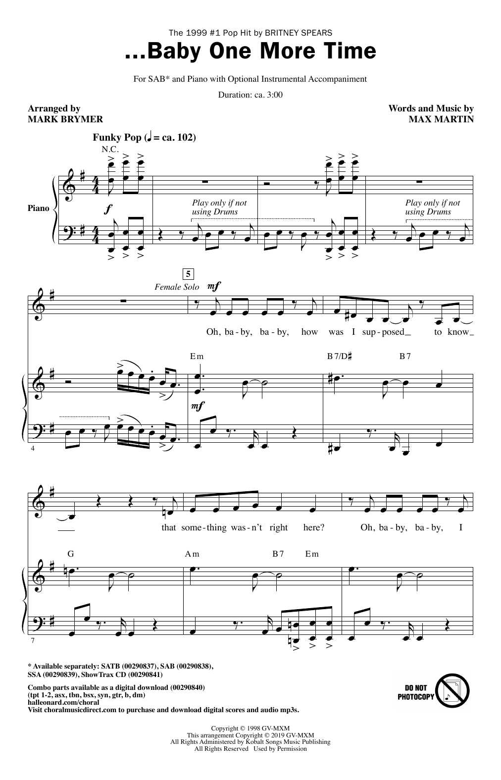 …Baby One More Time (arr. Mark Brymer)