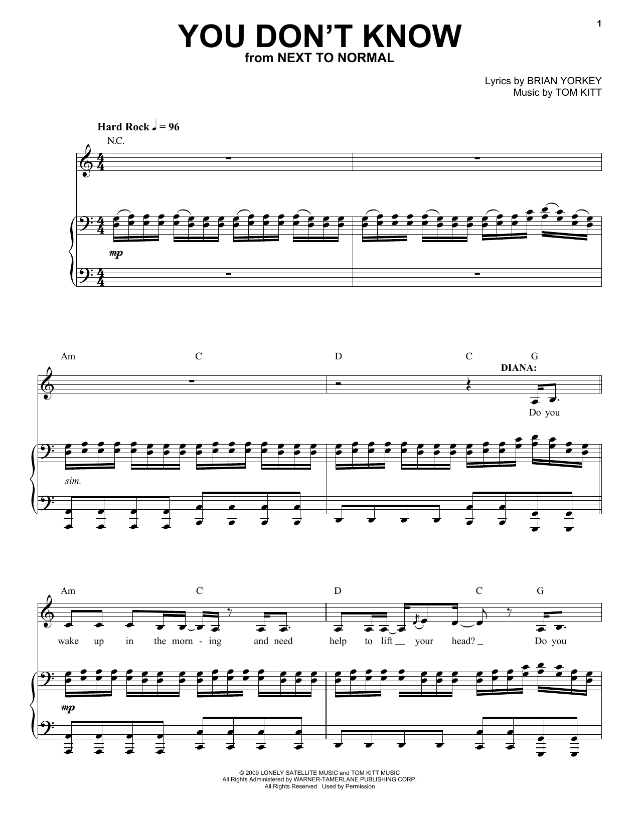You Don’t Know (from Next to Normal) You Don’t Know (from Next to Normal)