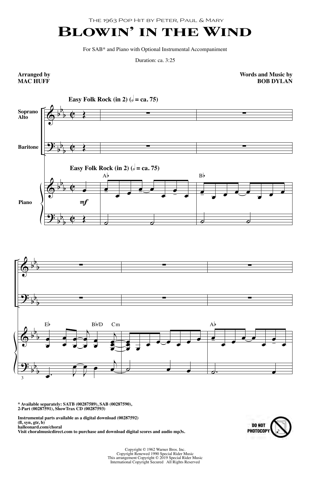 Blowin’ In The Wind (arr. Mac Huff)