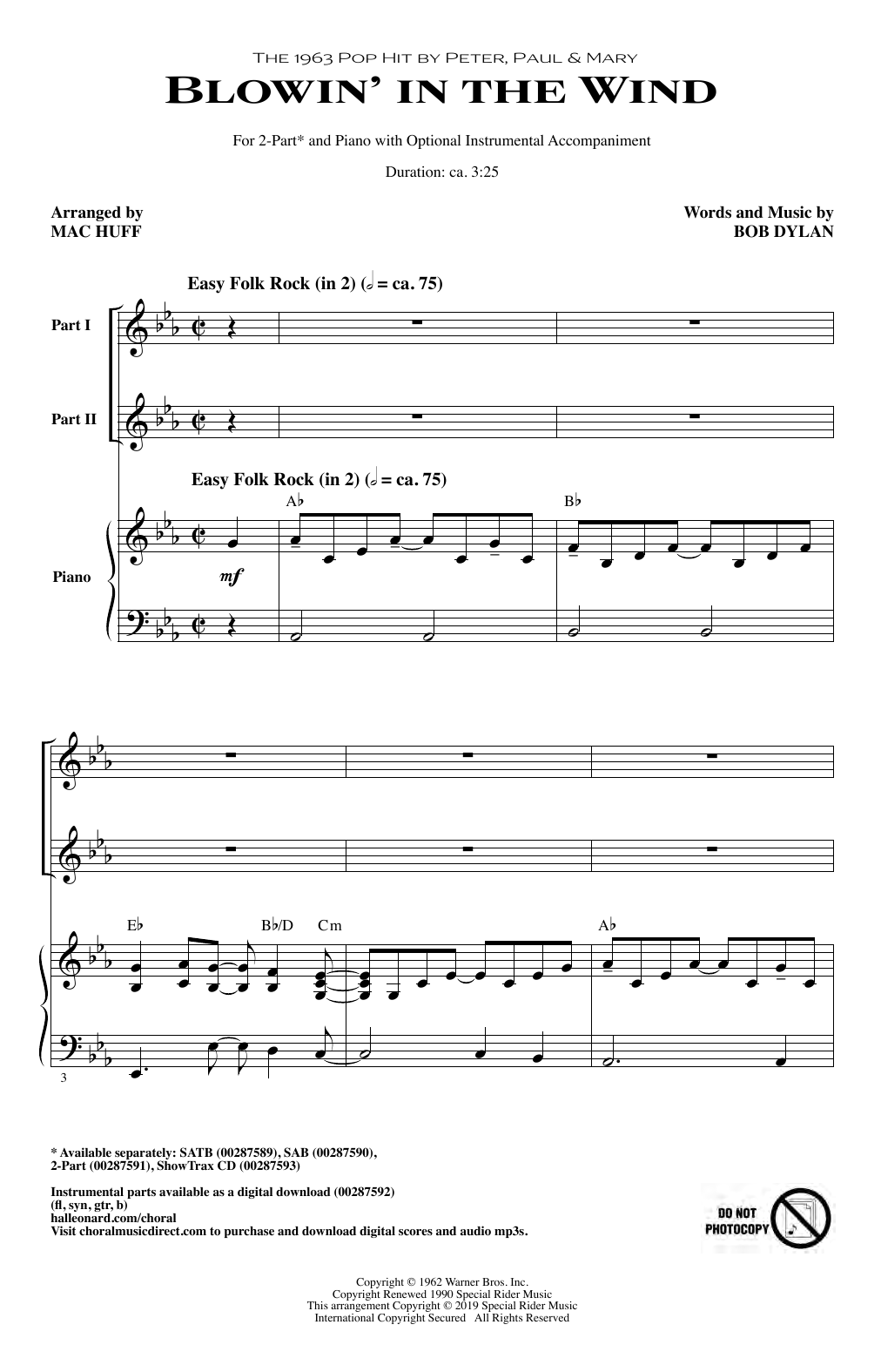 Blowin’ In The Wind (arr. Mac Huff)