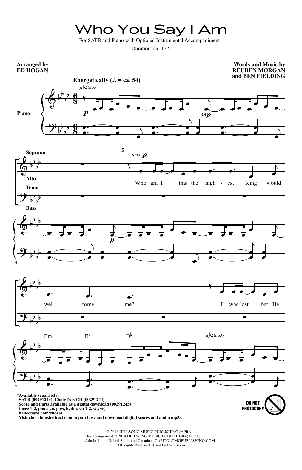 Who You Say I Am (arr. Ed Hogan)