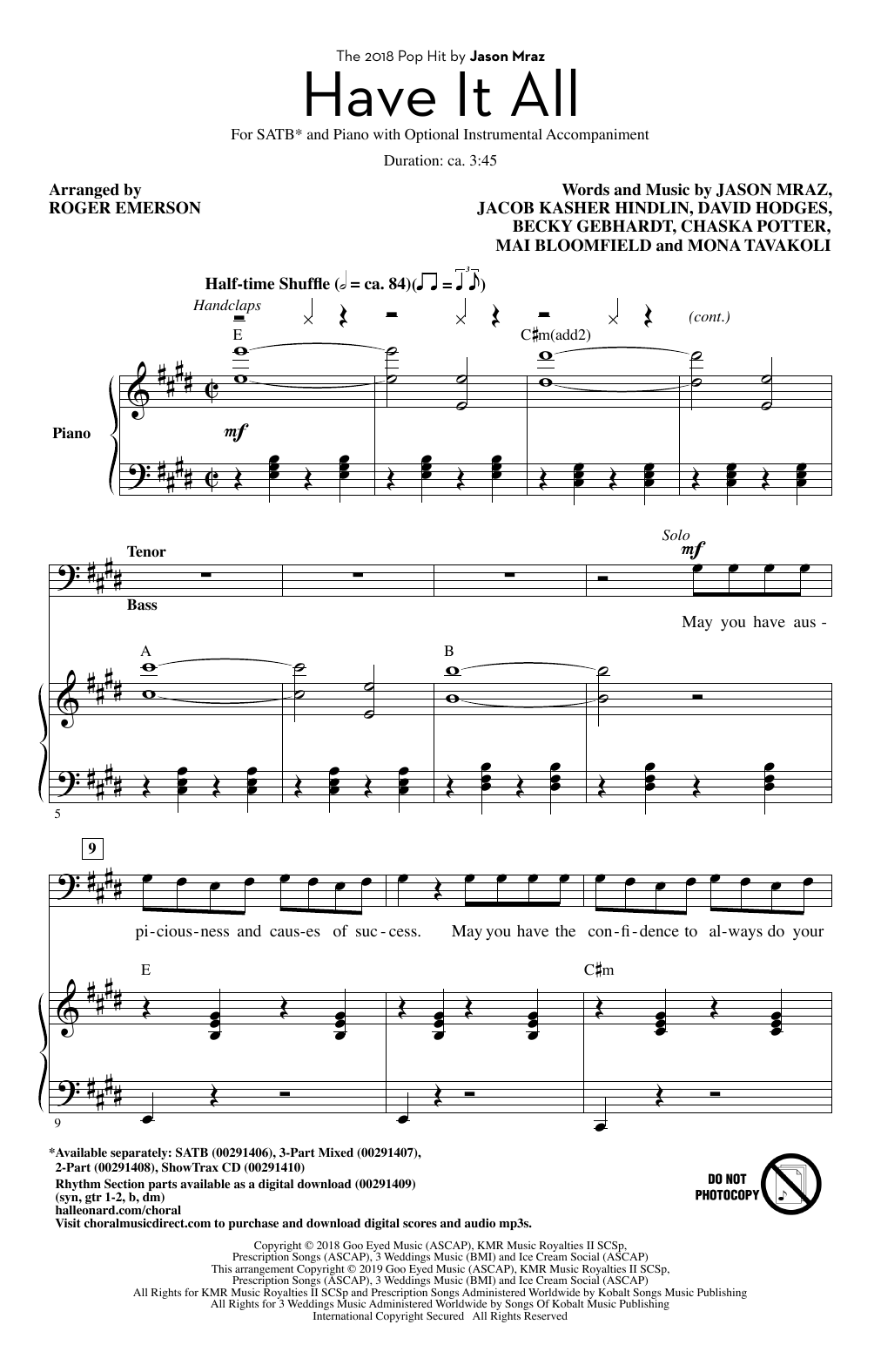 Have It All (arr. Roger Emerson)