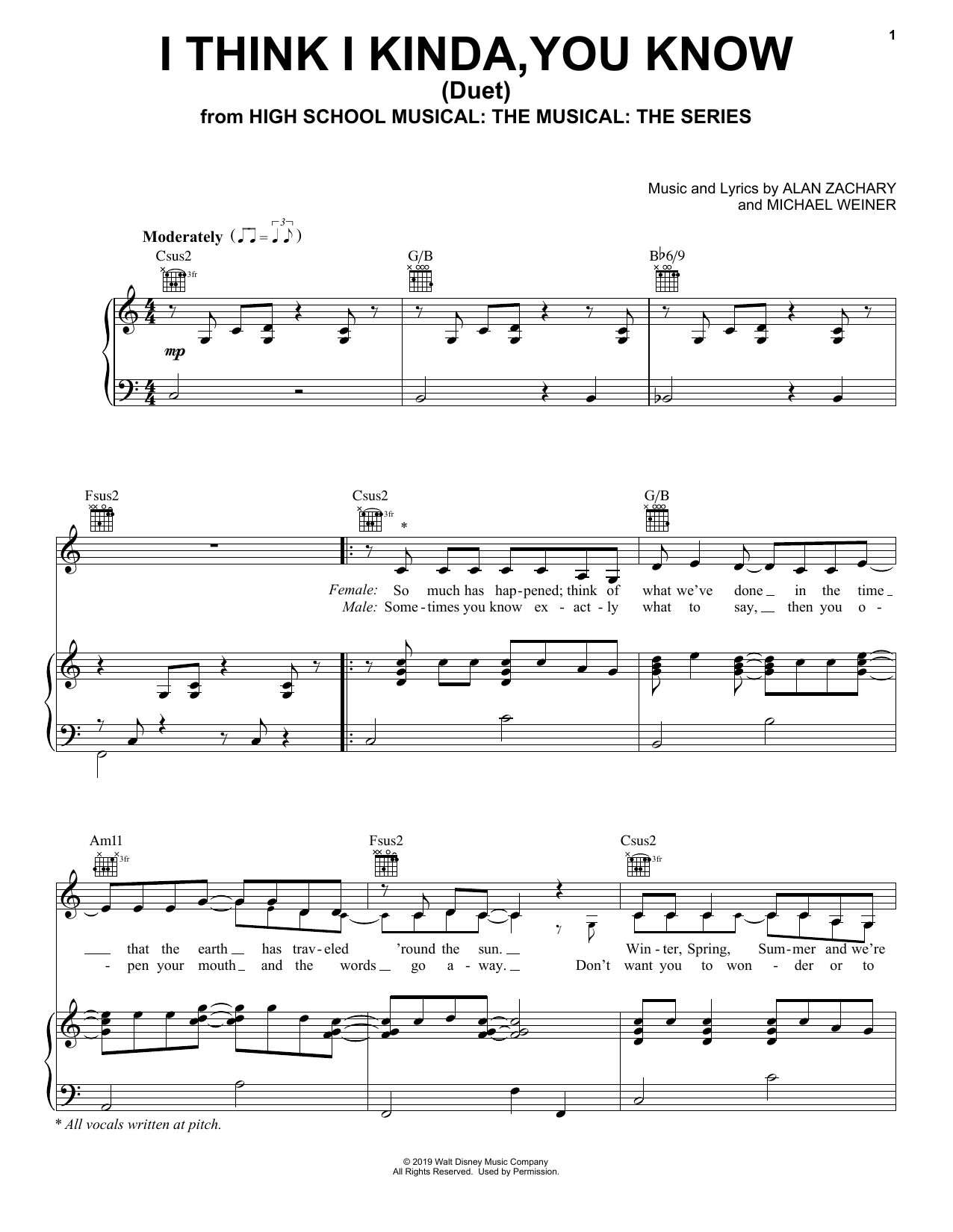 I Think I Kinda, You Know (Duet) (from High School Musical: The Musical: The Series) I Think I Kinda, You Know (Duet) (from High School Musical: The Musical: The Series)