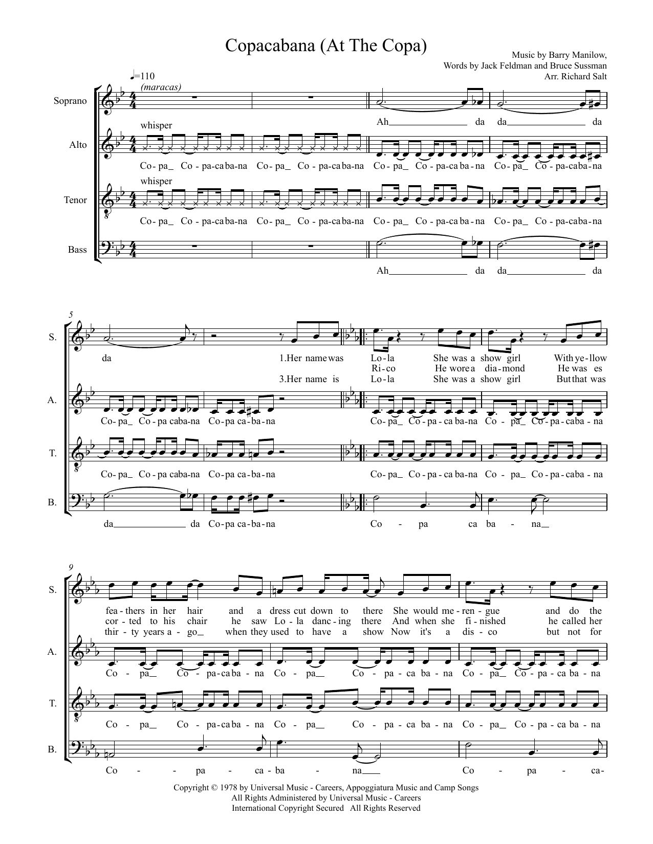 Copacabana (at The Copa) (arr. Richard Salt) Copacabana (at The Copa) (arr. Richard Salt)