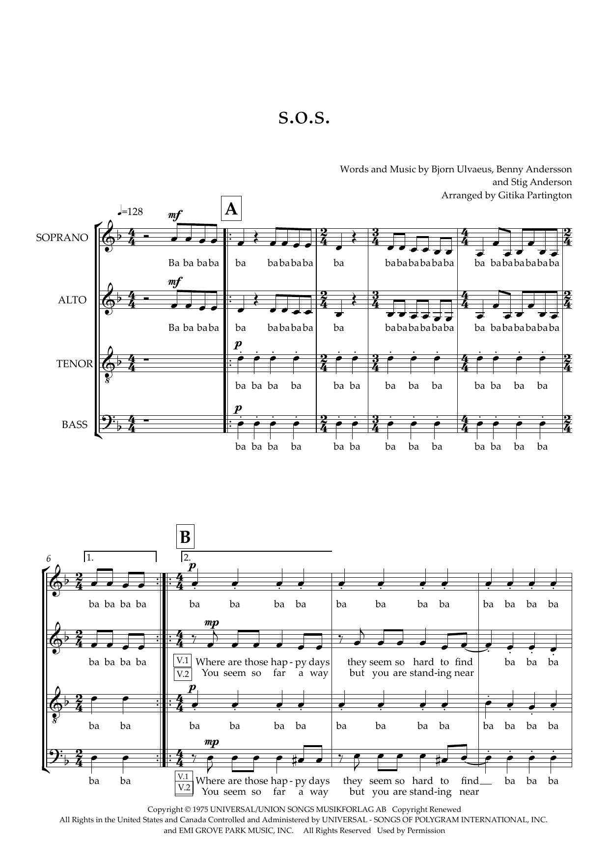 S.O.S. (arr. Gitika Partington) S.O.S. (arr. Gitika Partington)