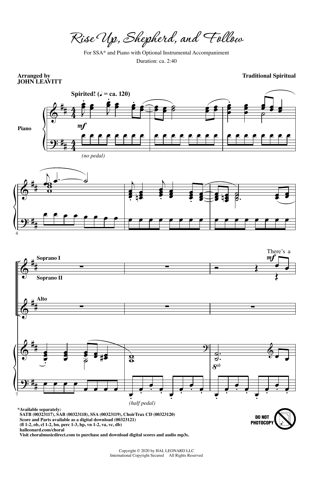 Rise Up, Shepherd, And Follow (arr. John Leavitt)