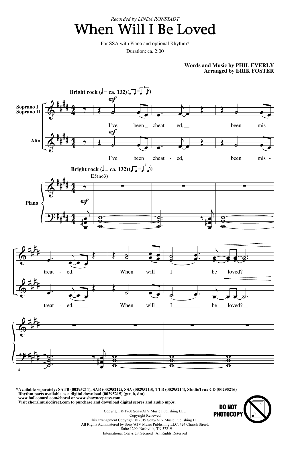 When Will I Be Loved (arr. Erik Foster)