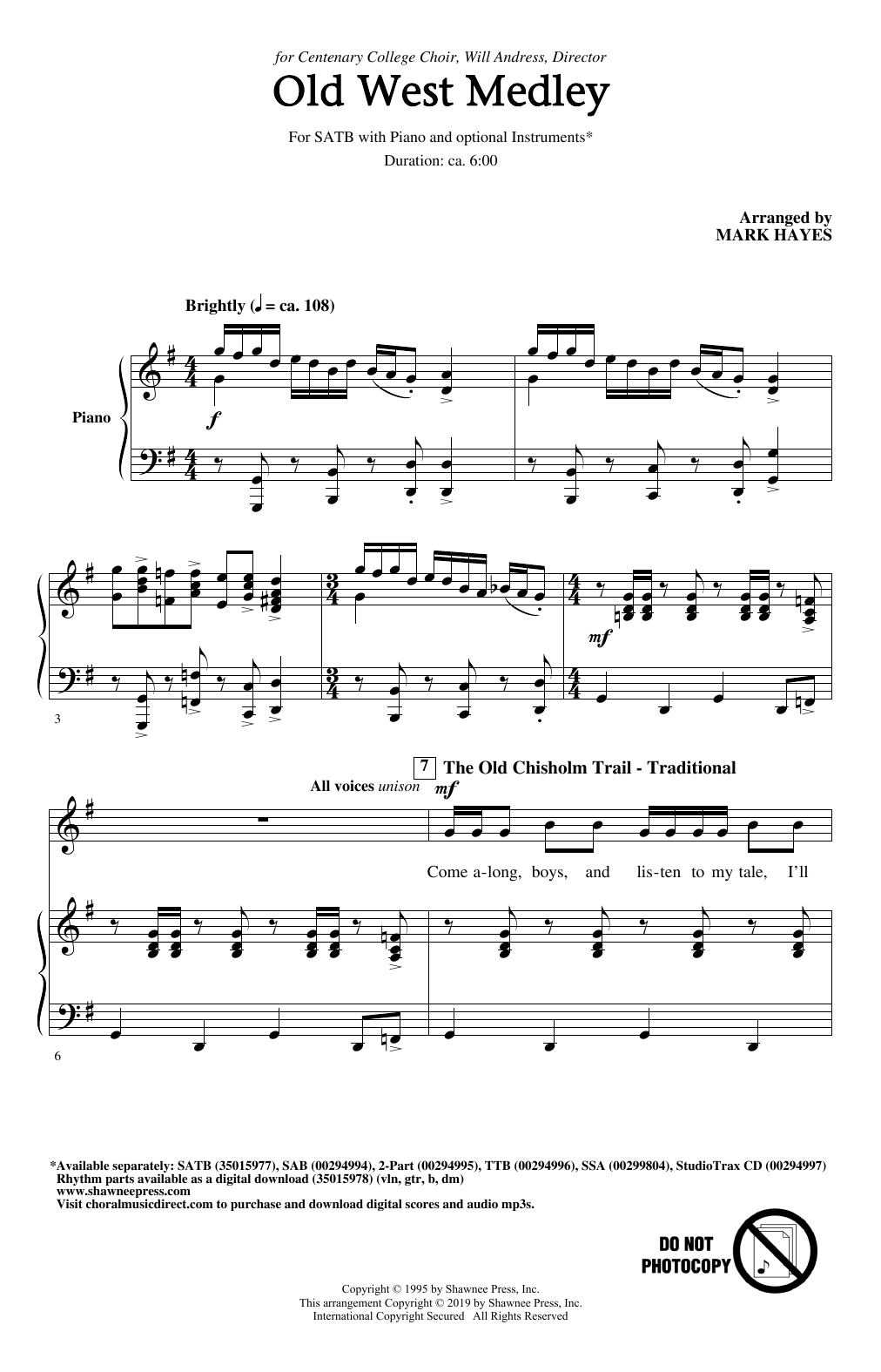 Old West Medley (arr. Mark Hayes)