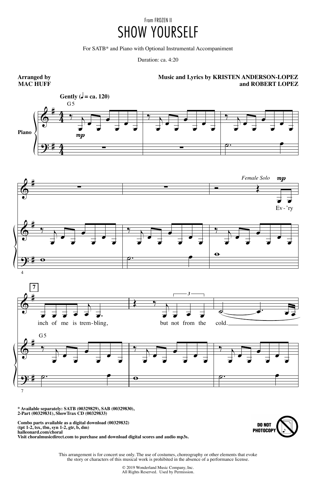Show Yourself (from Disney’s Frozen 2) (arr. Mac Huff)