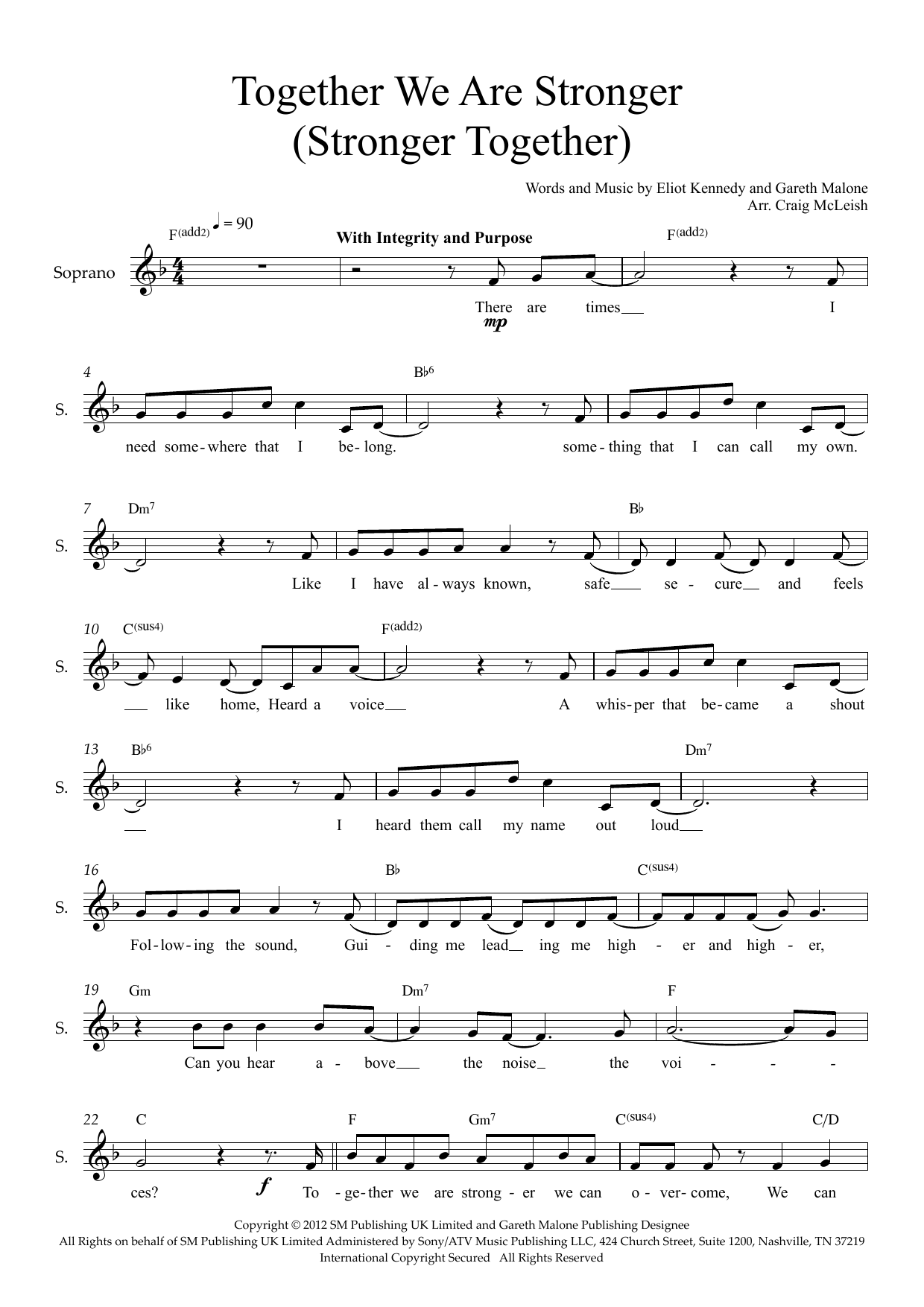 Together We Are Stronger (Stronger Together) (arr. Craig McLeish) Together We Are Stronger (Stronger Together) (arr. Craig McLeish)