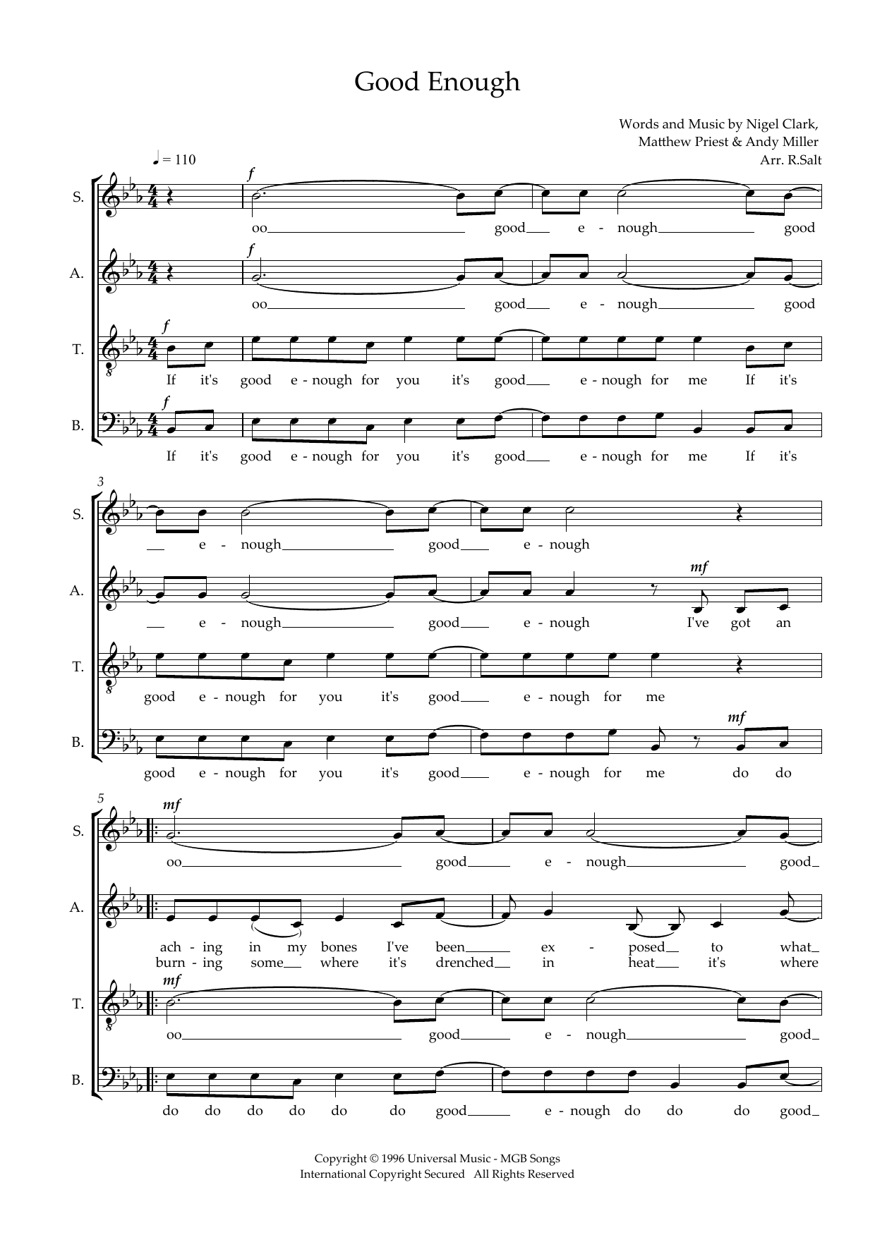 Good Enough (arr. Richard Salt) Good Enough (arr. Richard Salt)