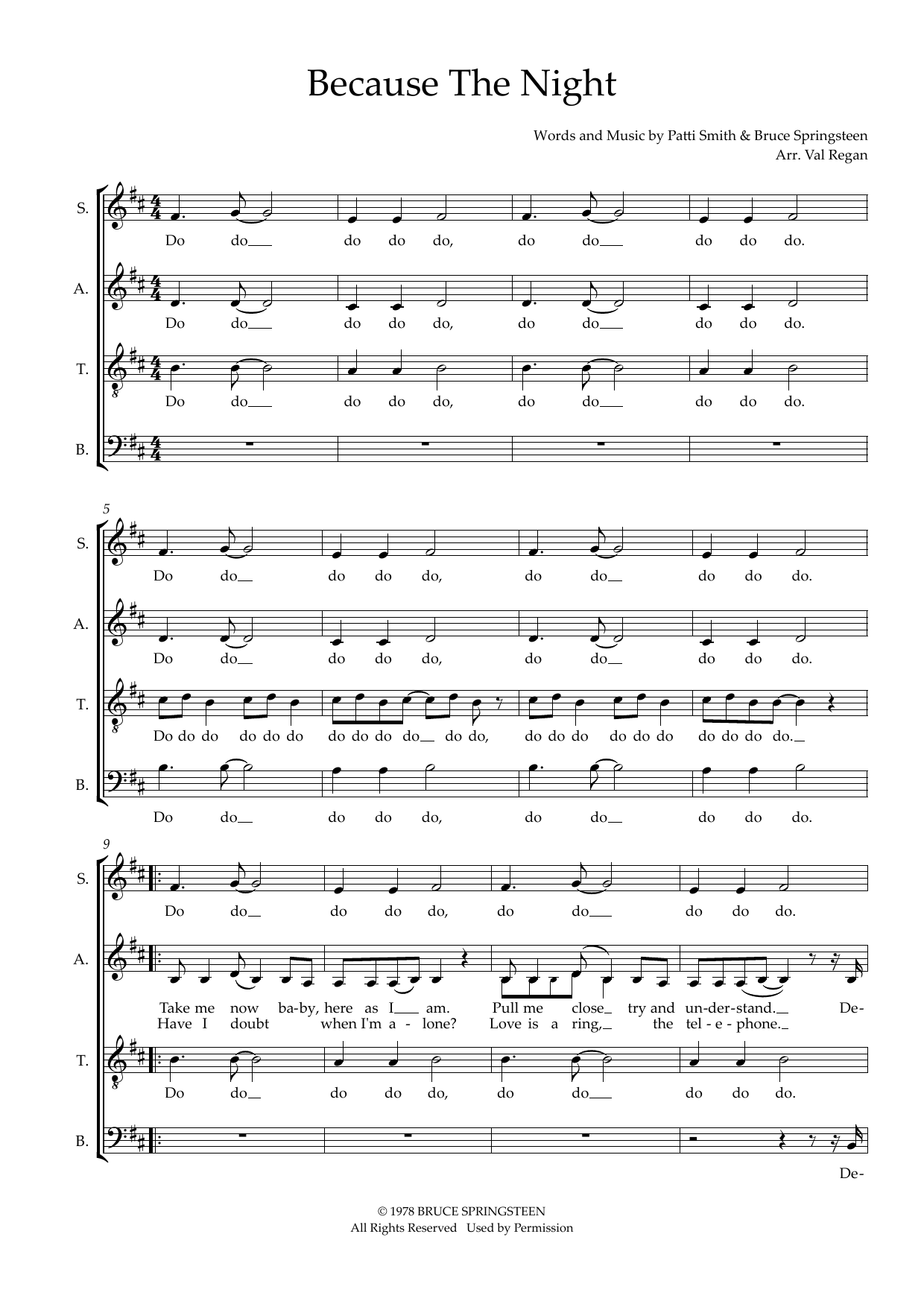 Because The Night (arr. Val Regan) Because The Night (arr. Val Regan)
