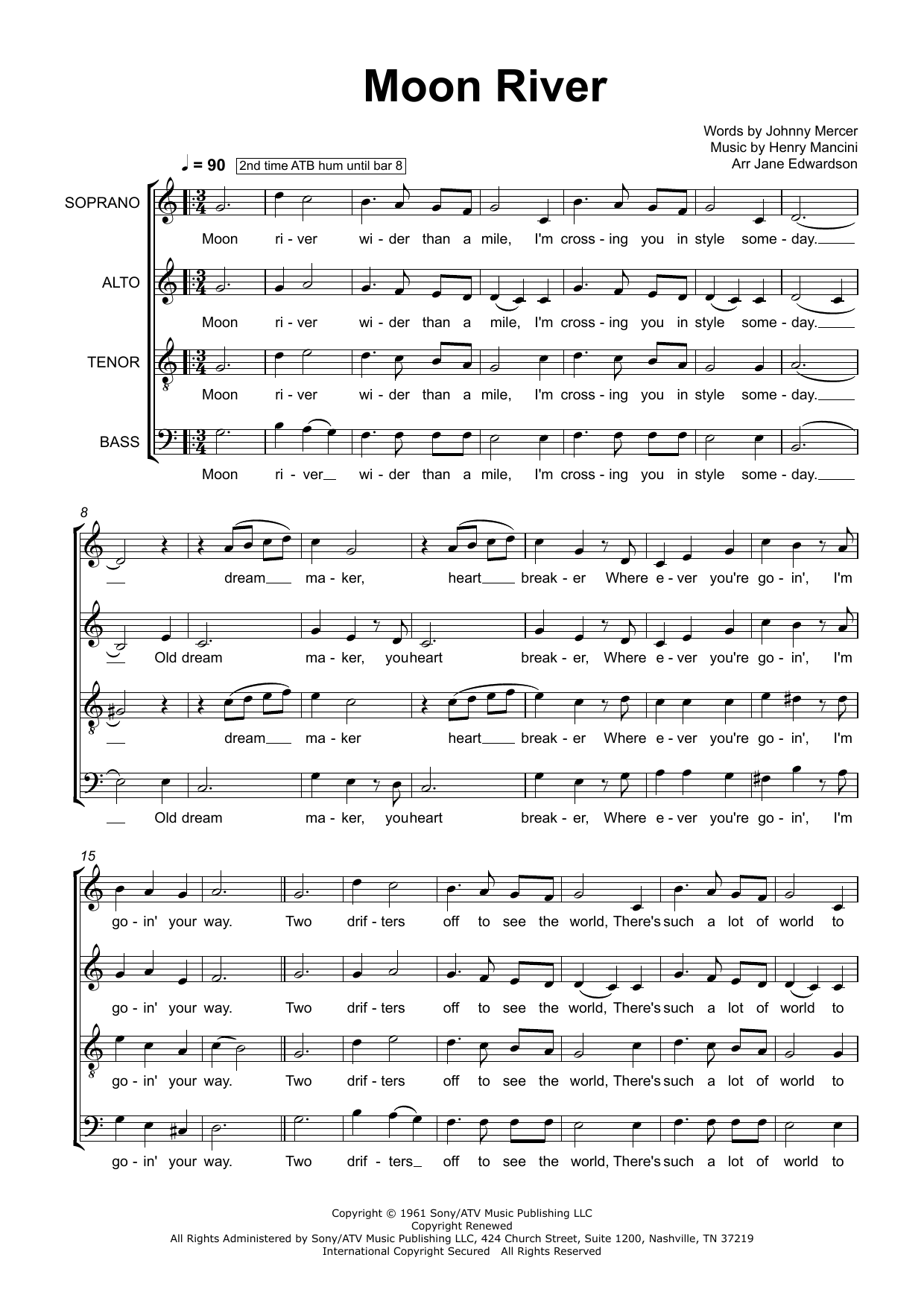 Moon River (arr. Jane Edwardson) Moon River (arr. Jane Edwardson)