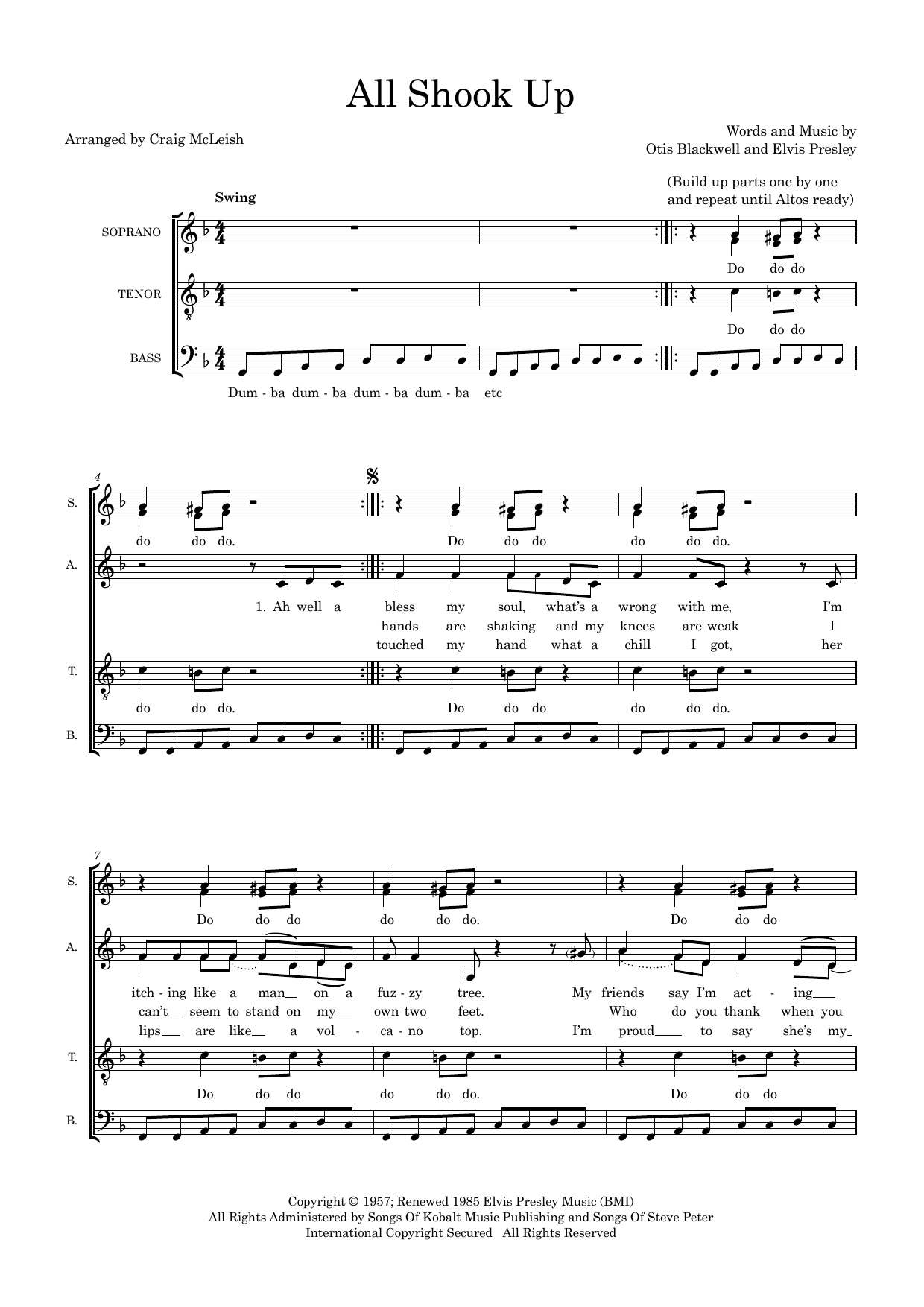 All Shook Up (arr. Craig McLeish) All Shook Up (arr. Craig McLeish)