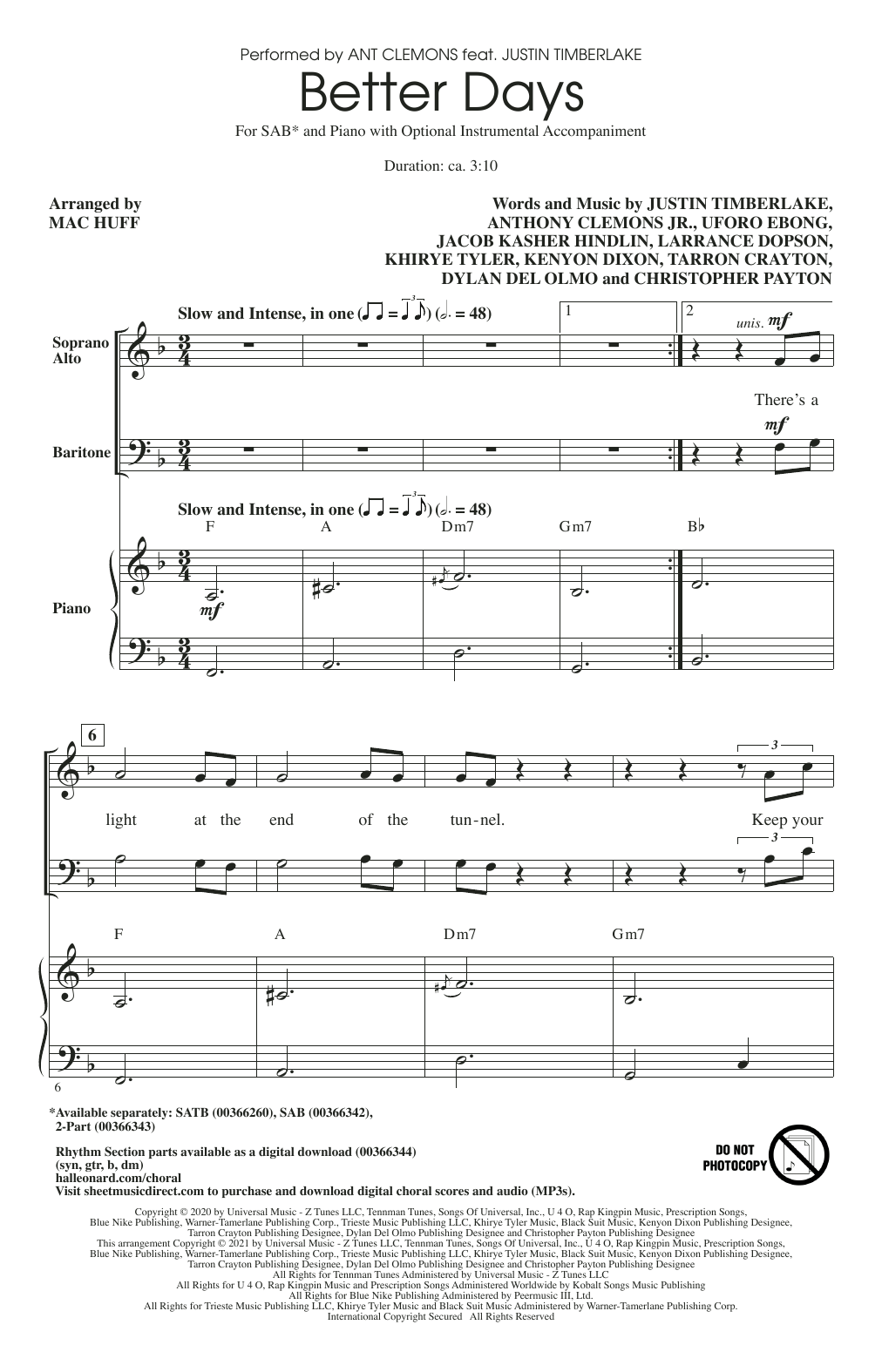 Better Days (arr. Mac Huff)