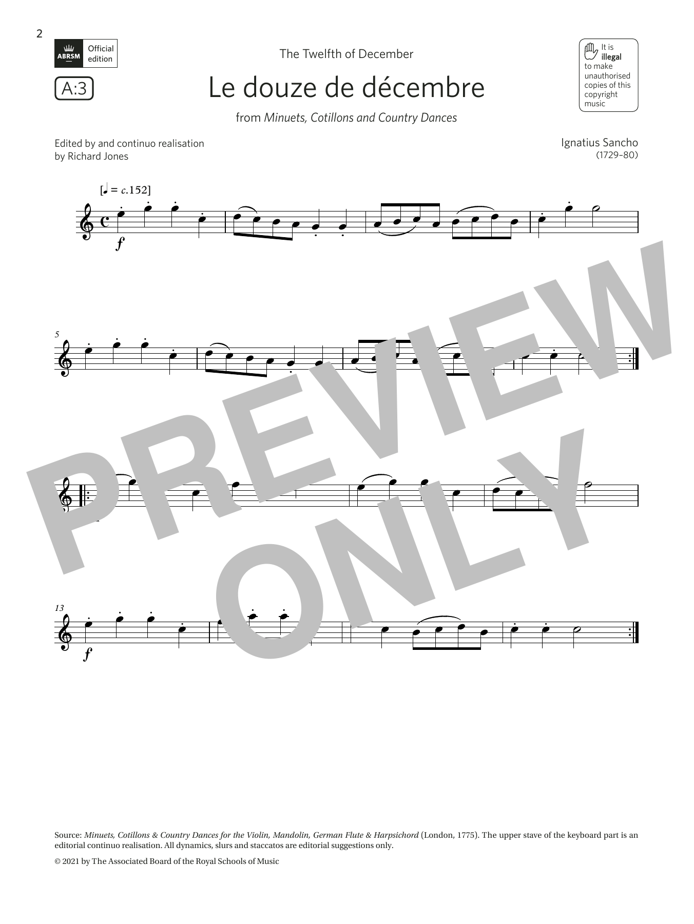 Le douze de décembre (Grade 1 List A3 from the ABRSM Flute syllabus from 2022) Le douze de décembre (Grade 1 List A3 from the ABRSM Flute syllabus from 2022)