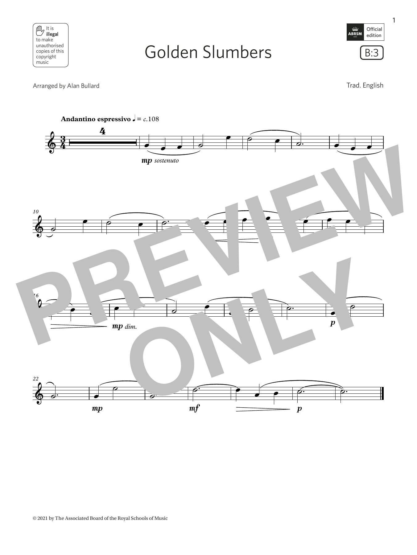 Golden Slumbers (Grade 1 List B3 from the ABRSM Flute syllabus from 2022) Golden Slumbers (Grade 1 List B3 from the ABRSM Flute syllabus from 2022)