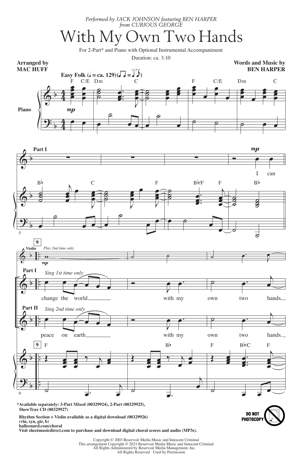 With My Own Two Hands (from Curious George) (arr. Mac Huff)