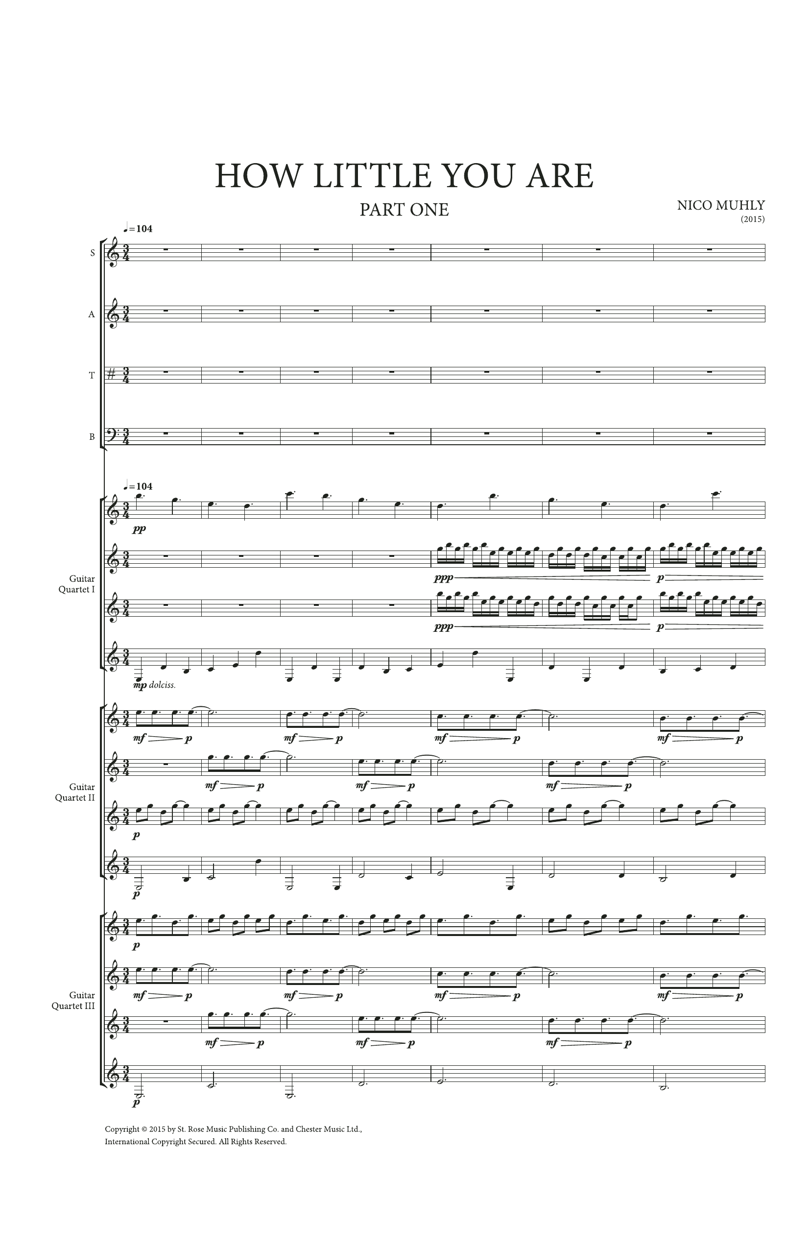 How Little You Are – Score