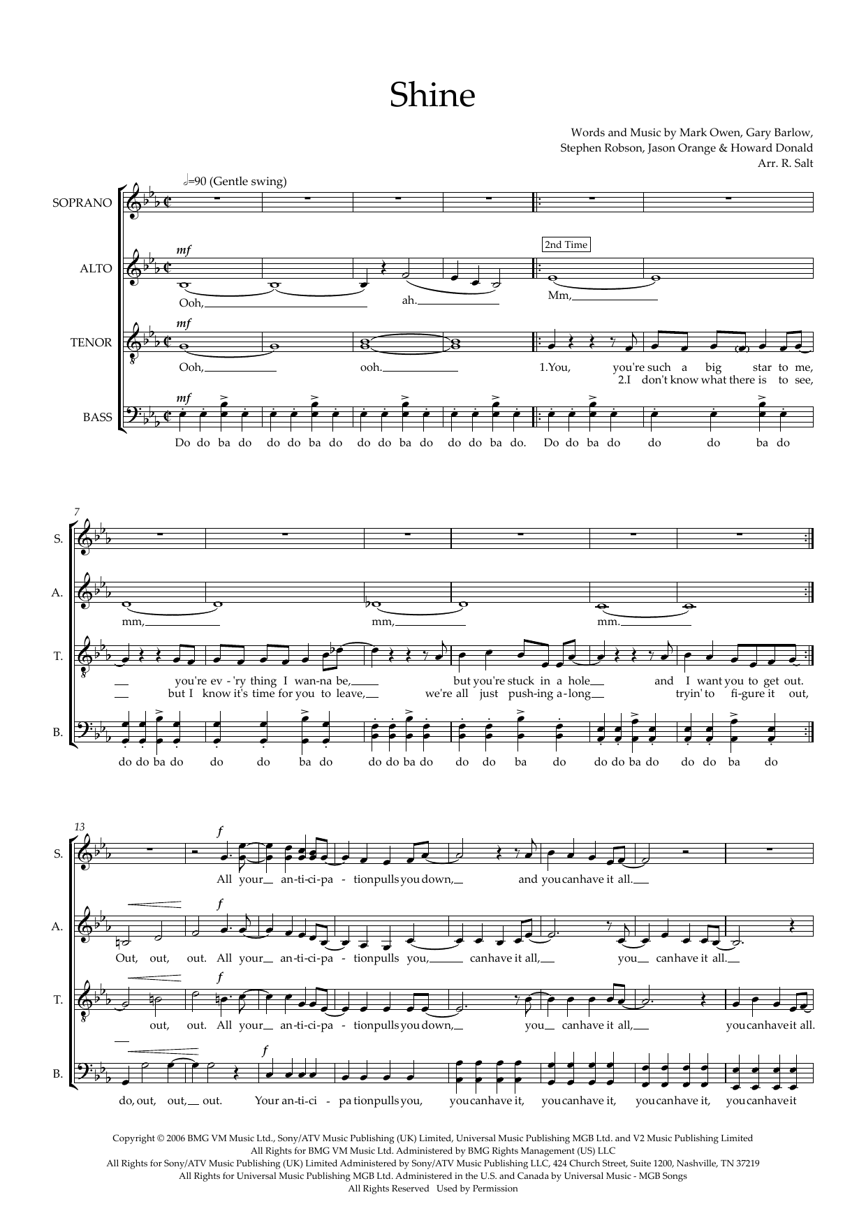 Shine (arr. Richard Salt) Shine (arr. Richard Salt)