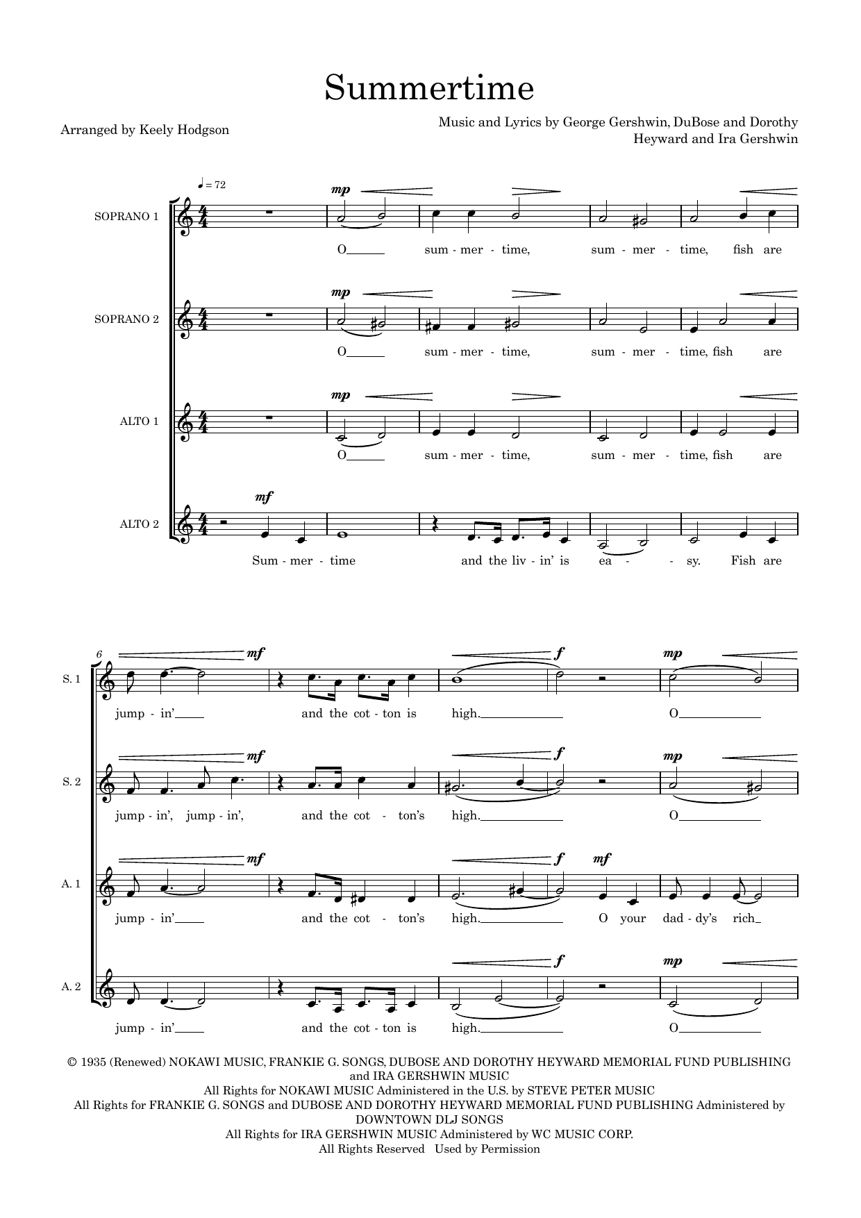 Summertime (arr. Keely Hodgson) Summertime (arr. Keely Hodgson)