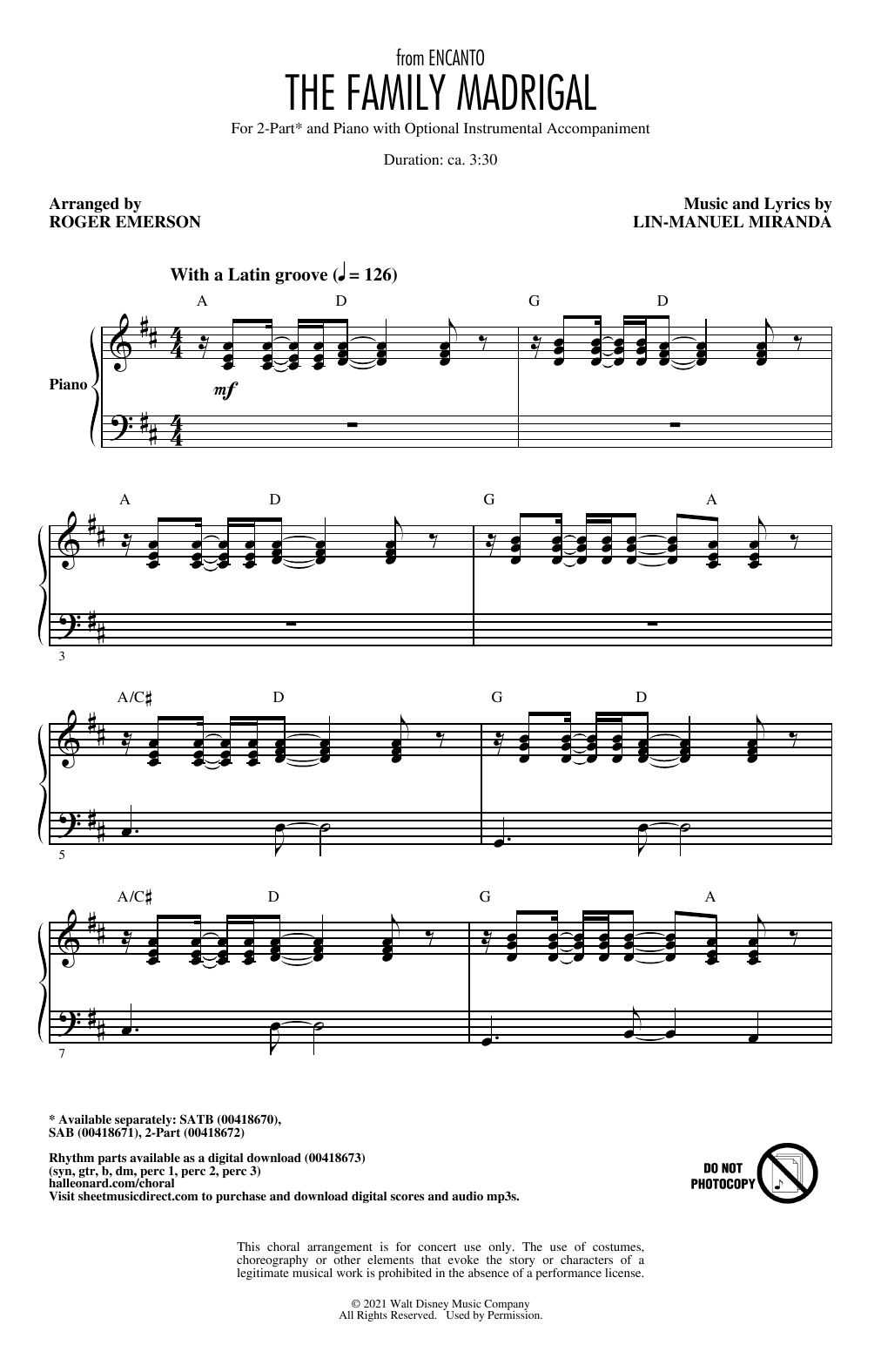 The Family Madrigal (from Encanto) (arr. Roger Emerson)