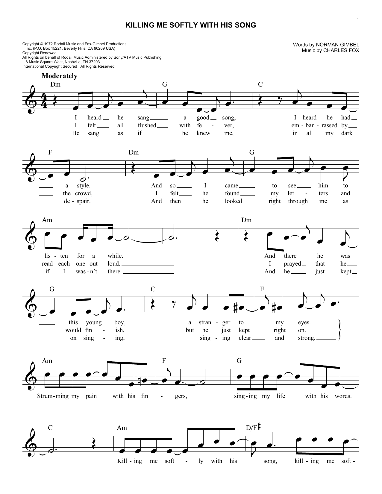 Killing Me Softly With His Song