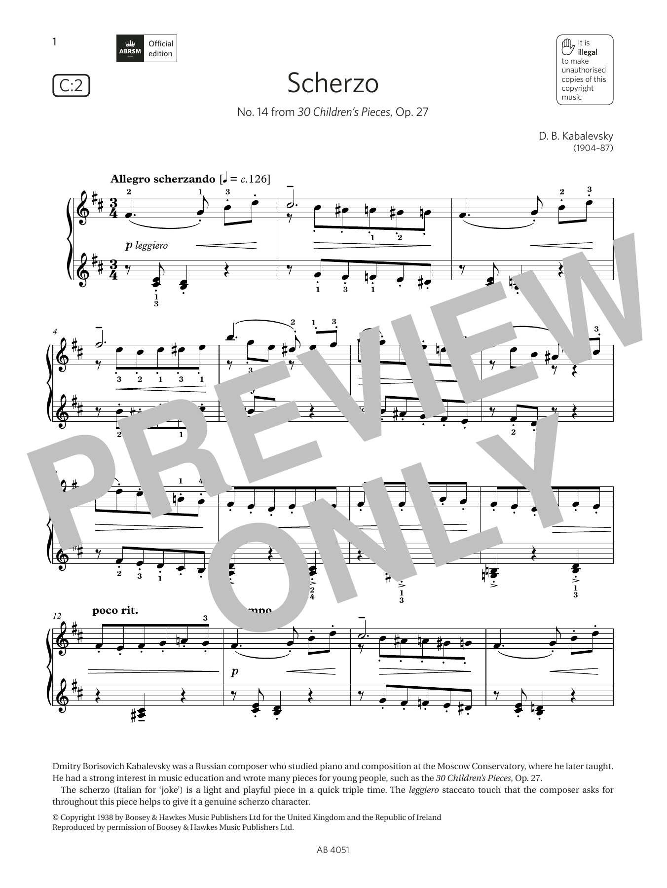 Scherzo (Grade 5, list C2, from the ABRSM Piano Syllabus 2023 & 2024) Scherzo (Grade 5, list C2, from the ABRSM Piano Syllabus 2023 & 2024)