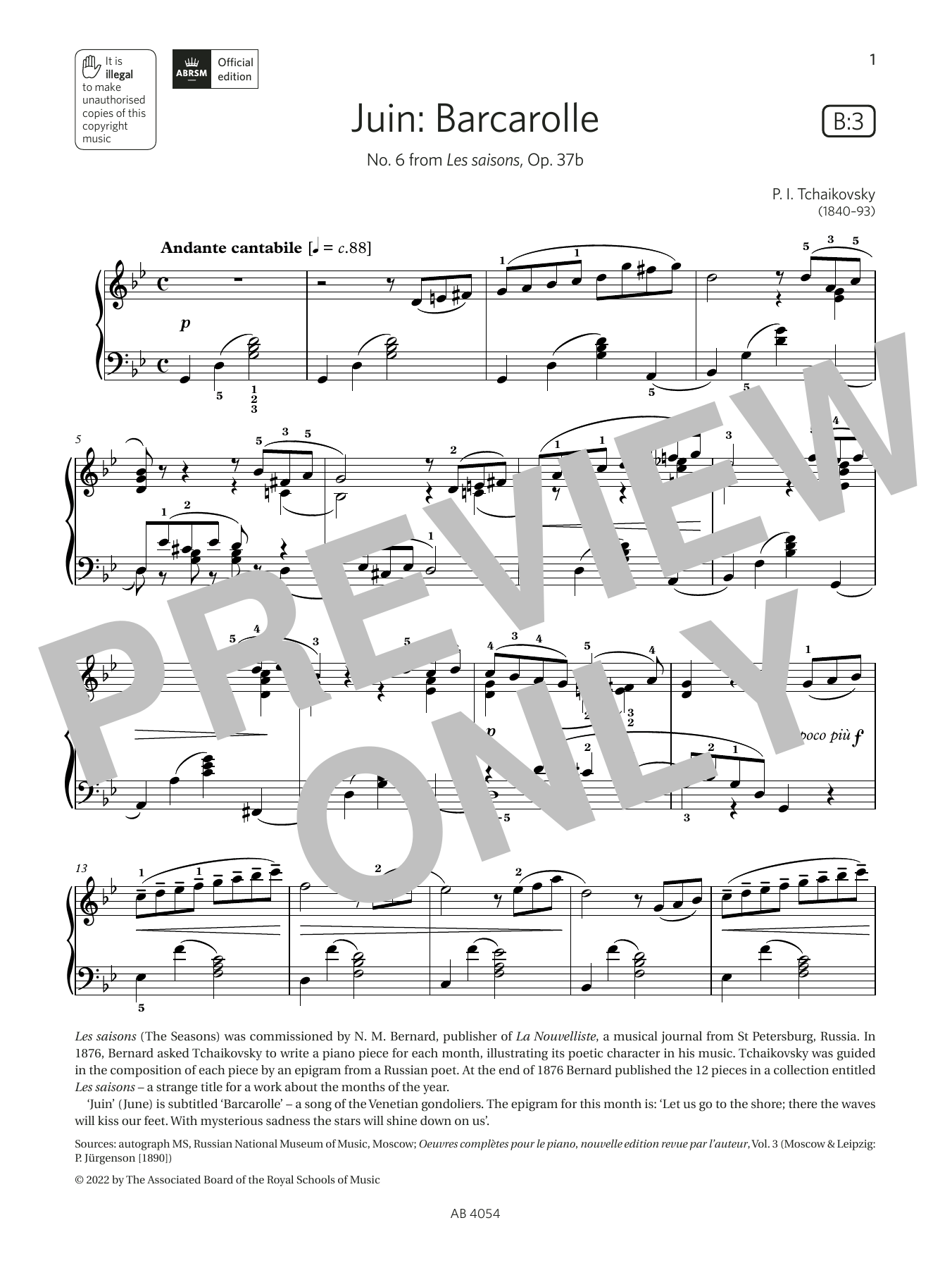 Juin: Barcarolle (Grade 8, list B3, from the ABRSM Piano Syllabus 2023 & 2024) Juin: Barcarolle (Grade 8, list B3, from the ABRSM Piano Syllabus 2023 & 2024)