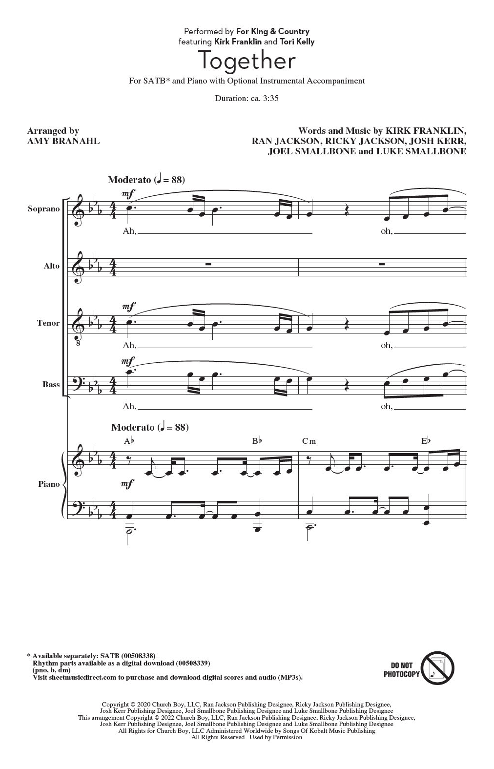 Together (feat. Kirk Franklin and Tori Kelly) (arr. Amy Branahl)