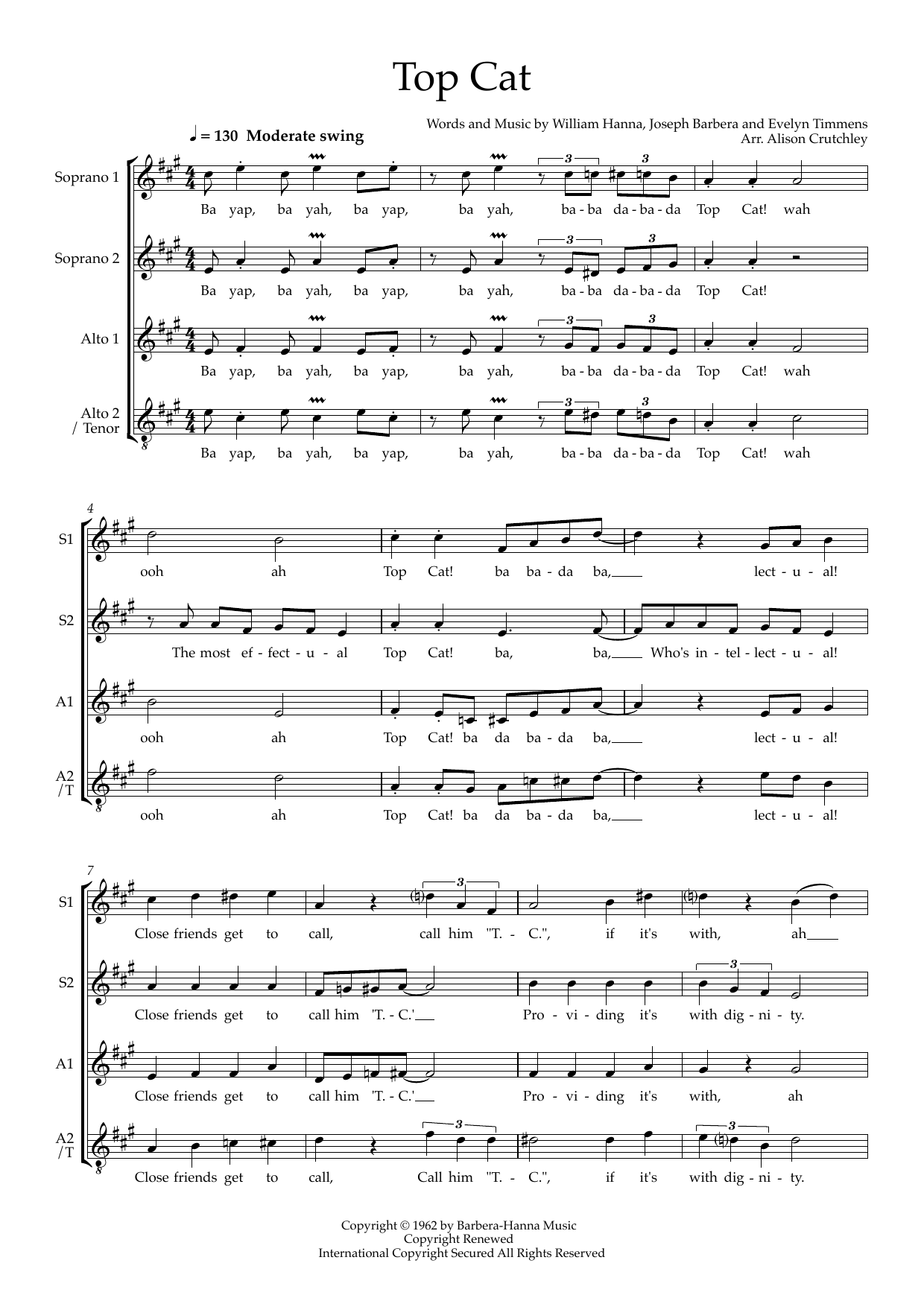 Top Cat (arr. Alison Crutchley) Top Cat (arr. Alison Crutchley)